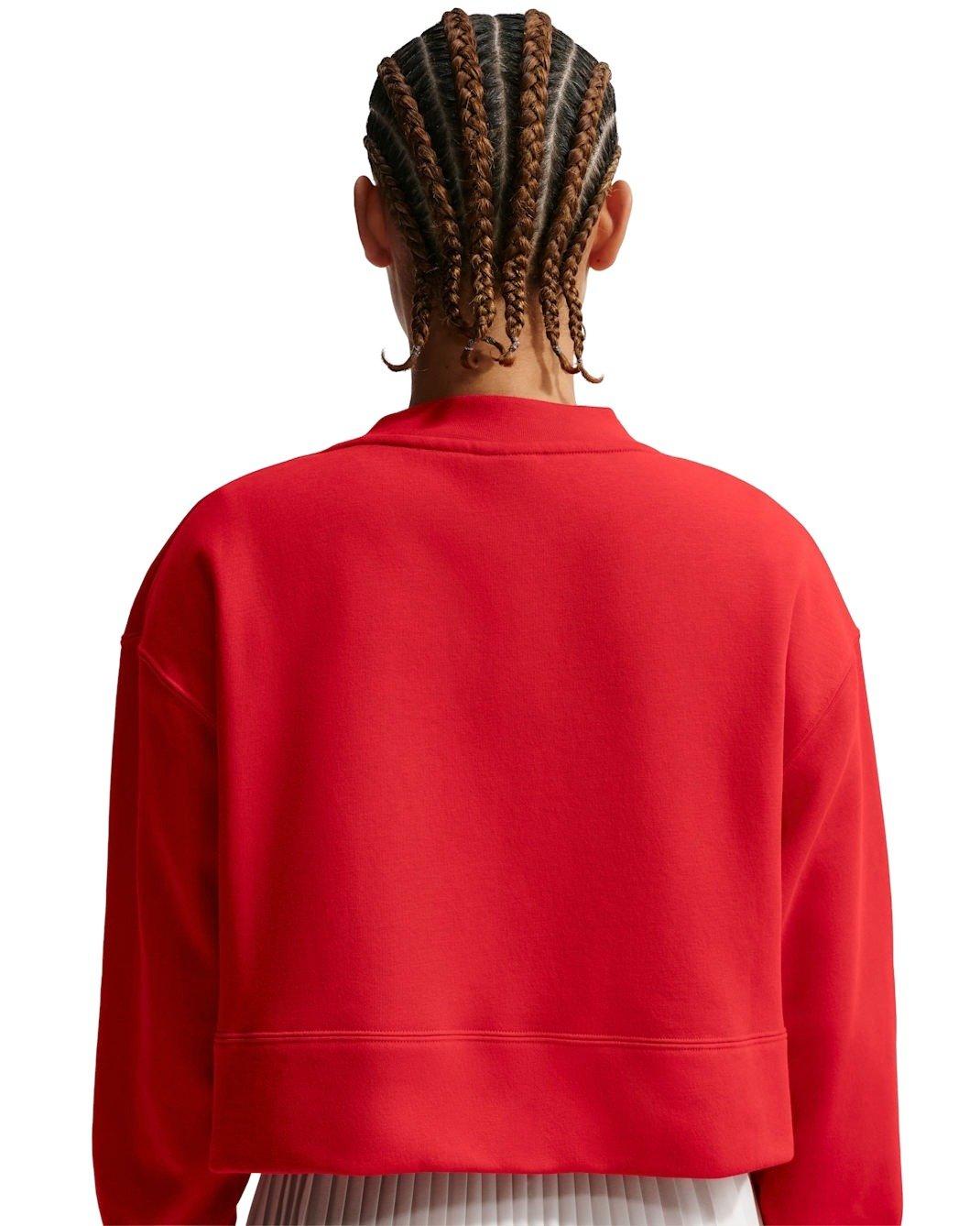 Nike Women's Sportswear Club Fleece Loose Cardigan - Red/White - RED/WHITE Thumbnail View 2