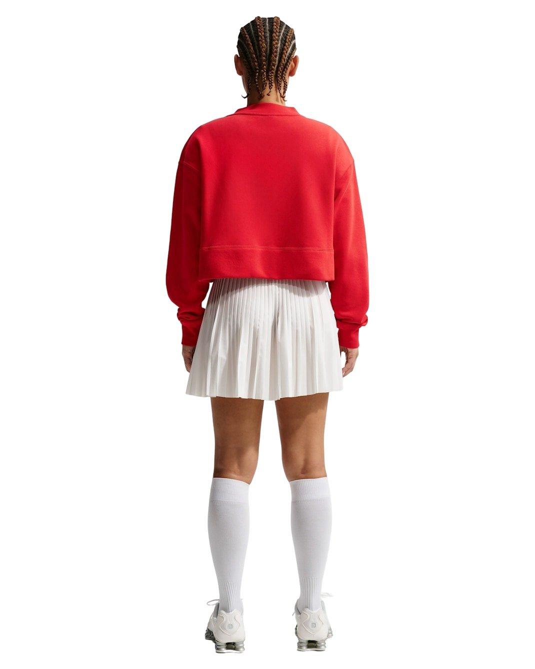 Nike Women's Sportswear Club Fleece Loose Cardigan - Red/White - RED/WHITE Thumbnail View 5