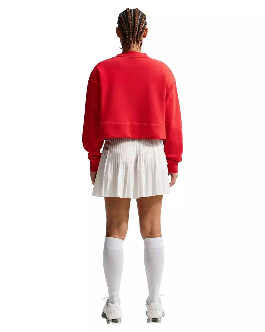 Nike Women's Sportswear Club Fleece Loose Cardigan -Red/White - RED/WHITE