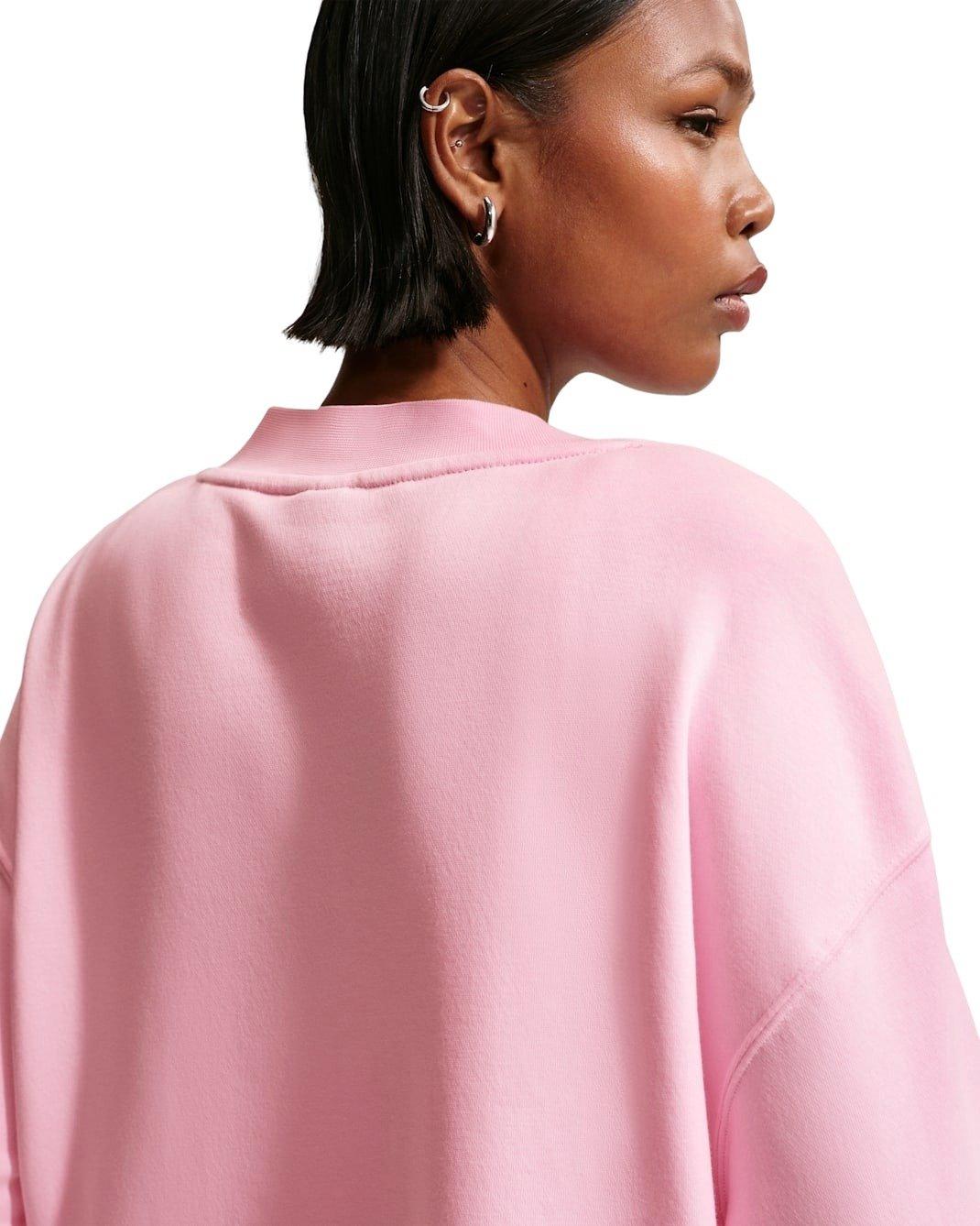 Nike Women's Sportswear Club Fleece Loose Cardigan - Pink/White - PINK/WHITE Thumbnail View 2