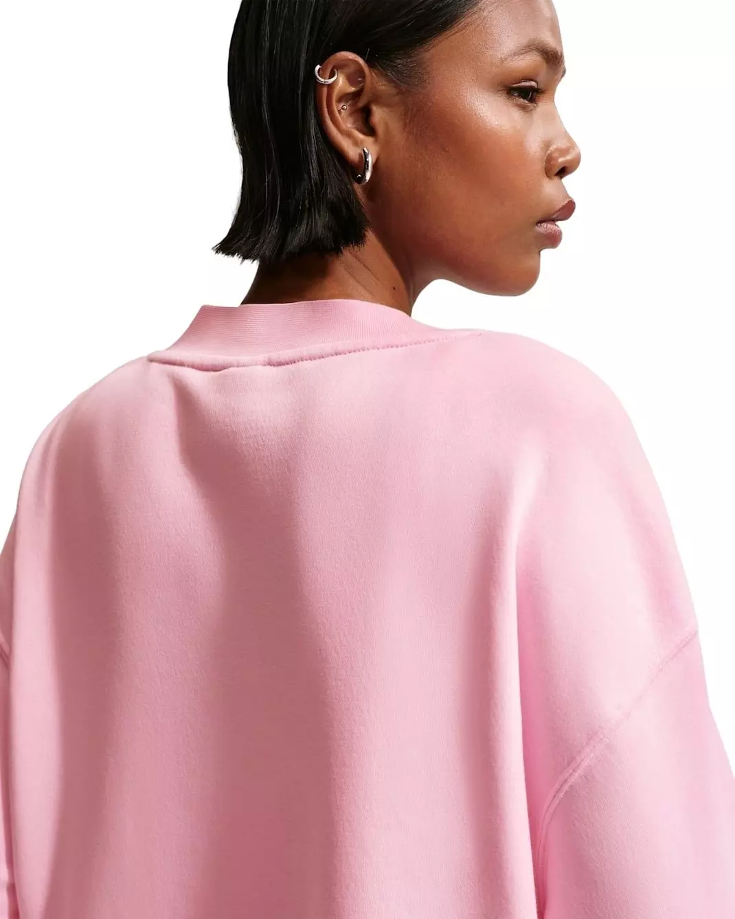 Nike Women's Sportswear Club Fleece Loose Cardigan - Pink/White - PINK/WHITE