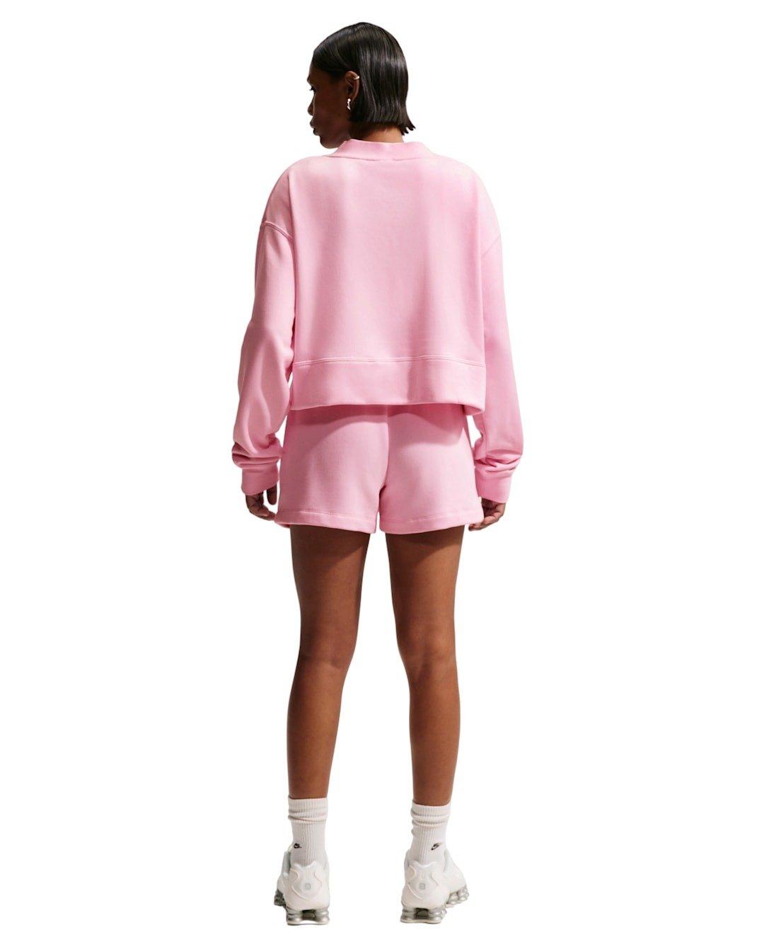 Nike Women's Sportswear Club Fleece Loose Cardigan -Pink/White - PINK/WHITE Thumbnail View 5
