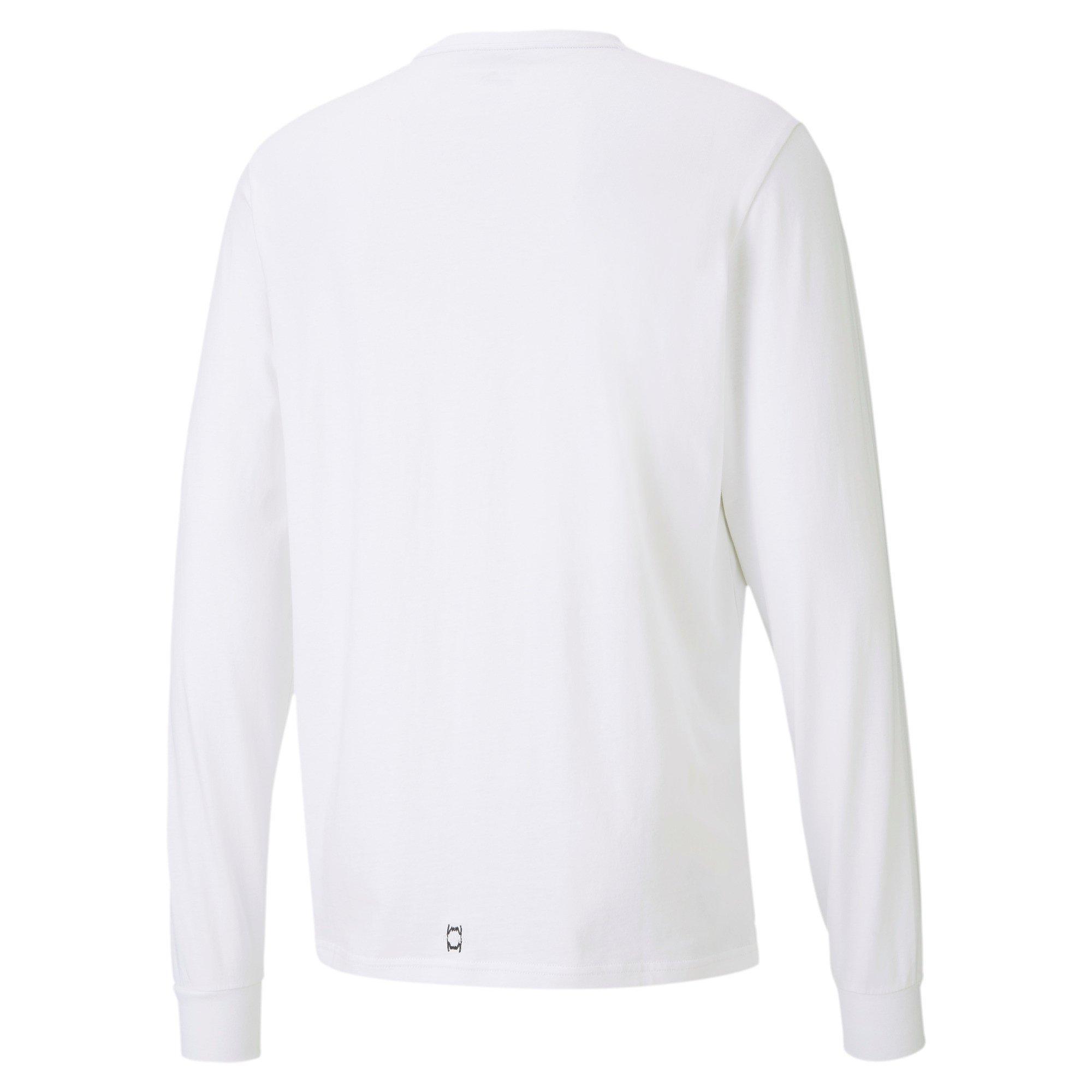 PUMA Men's Parquet Graphic Long Sleeve T-Shirt - WHITE/BLACK Thumbnail View 2