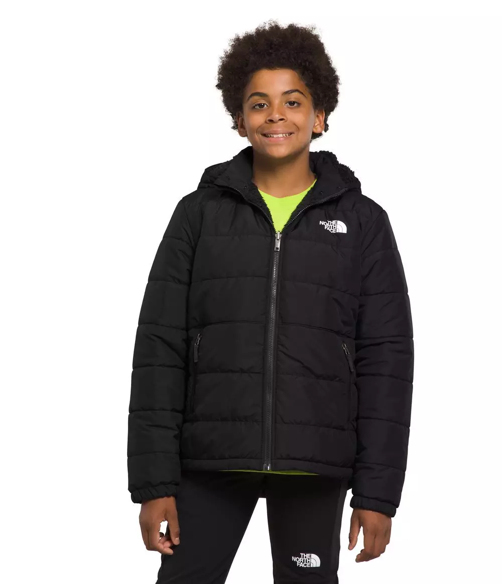 The North Face Boys’ Reversible Mt Chimbo Full-Zip Hooded Jacket -Black - BLACK