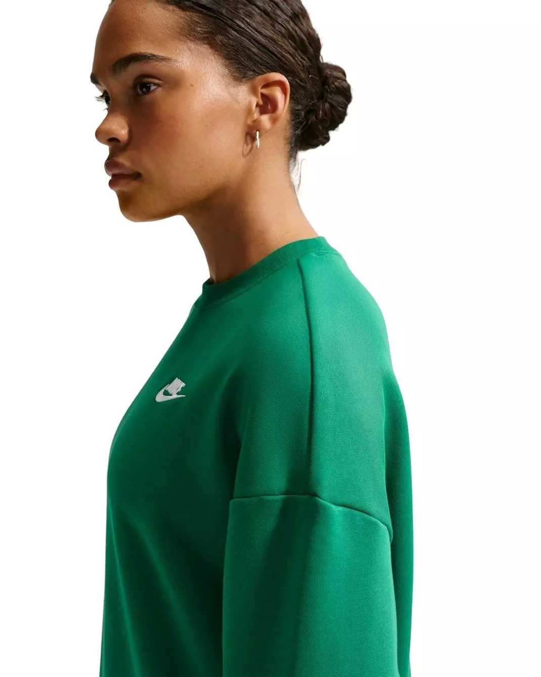Nike Women's Sportswear Club Fleece Loose Crew-Neck Sweatshirt - Green - GREEN