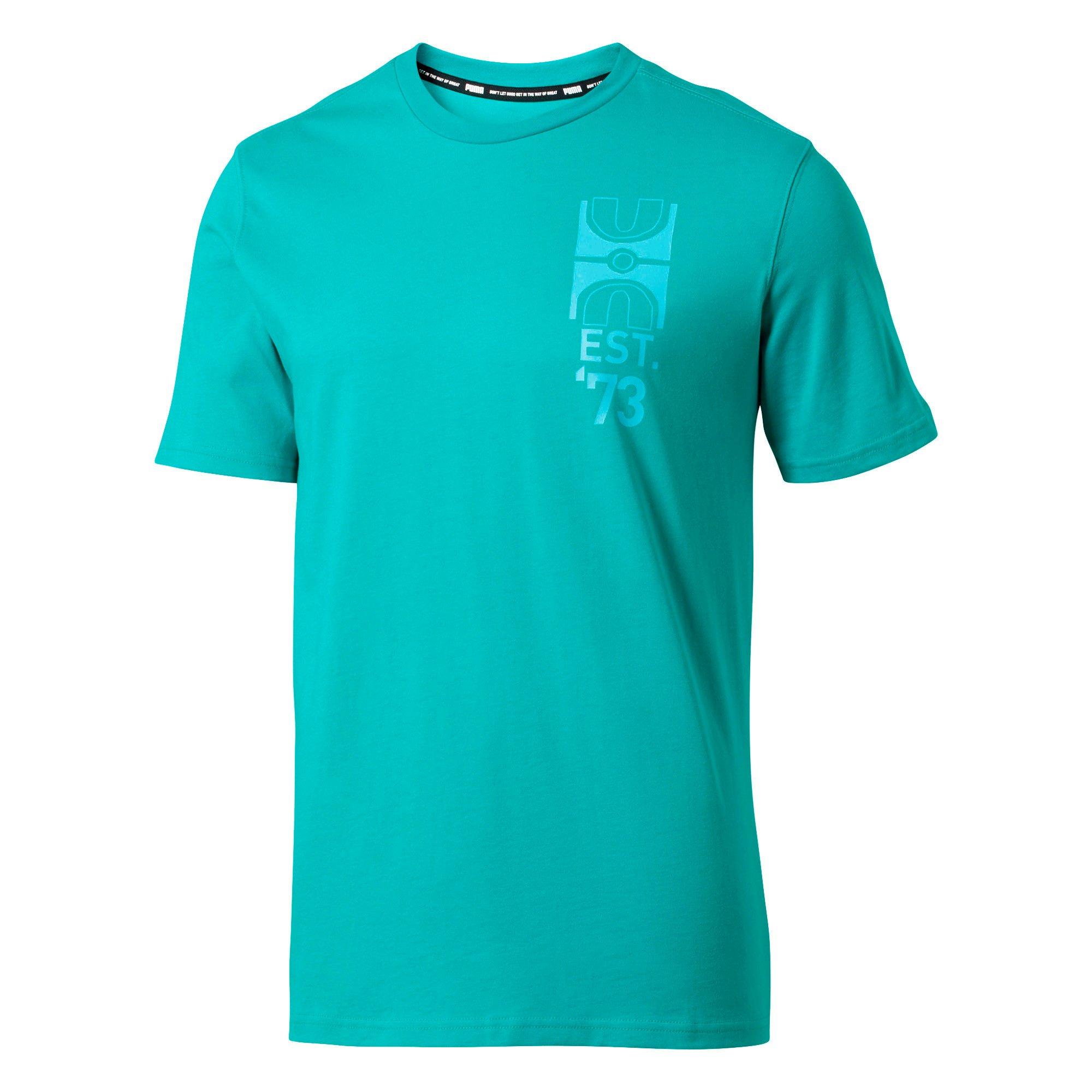PUMA Men's Parquet Street Graphic Tee - GREEN Thumbnail View 1