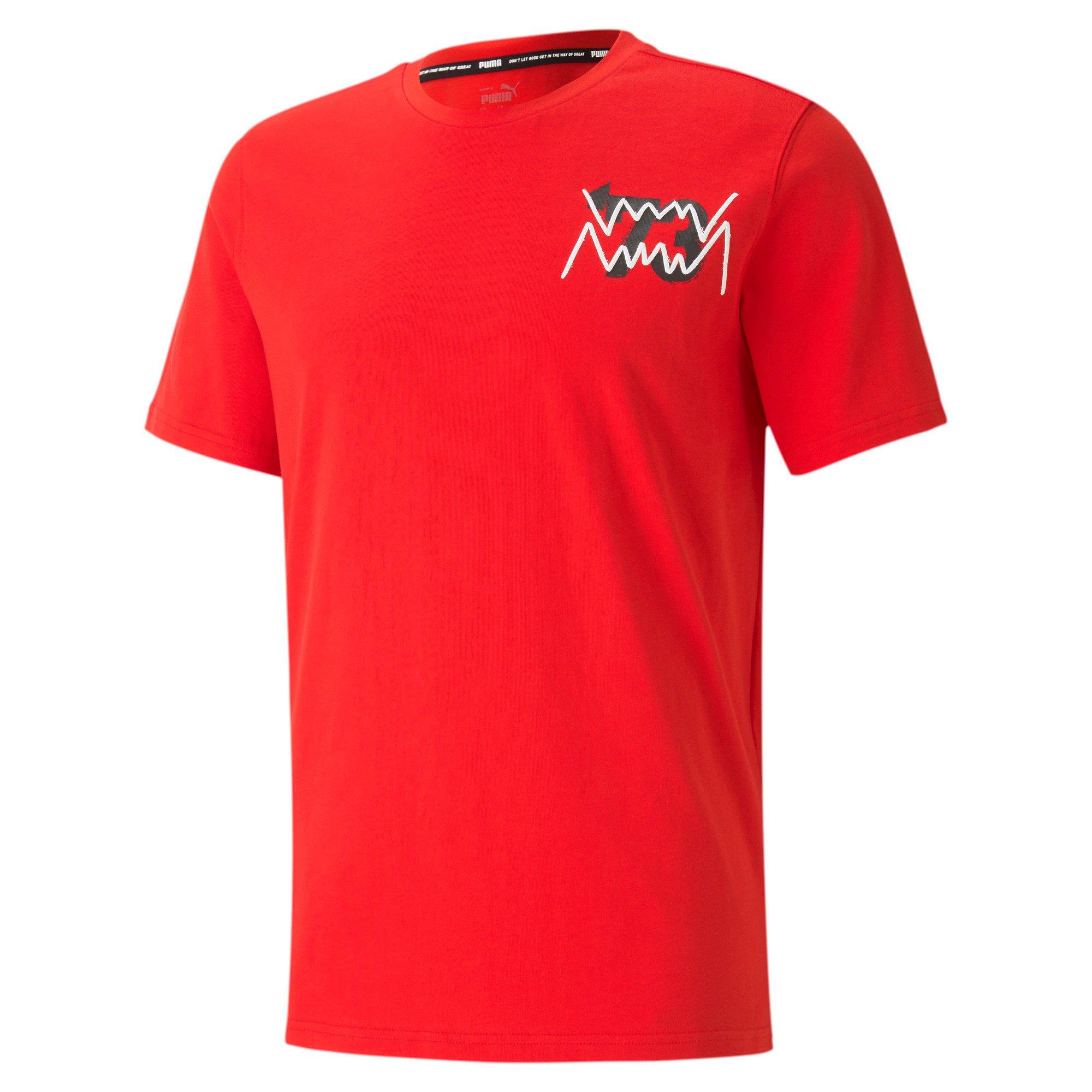 PUMA Men's Parquet Street Graphic Tee - RED Thumbnail View 1