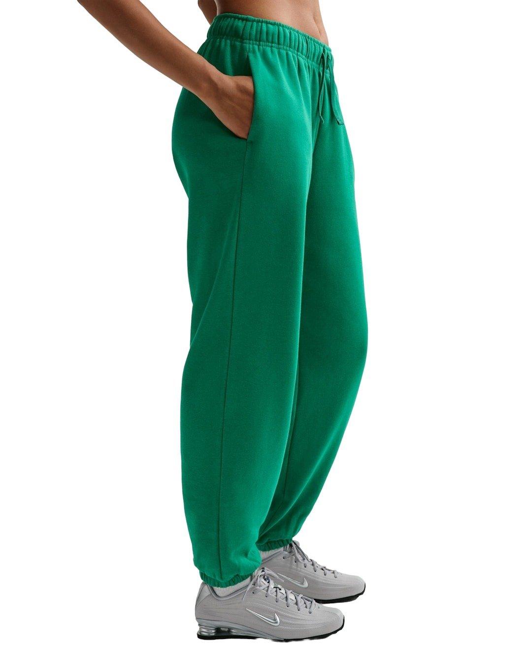 Nike Women's Sportswear Club Fleece Mid-Rise Oversized Sweatpants - Green - GREEN Thumbnail View 2