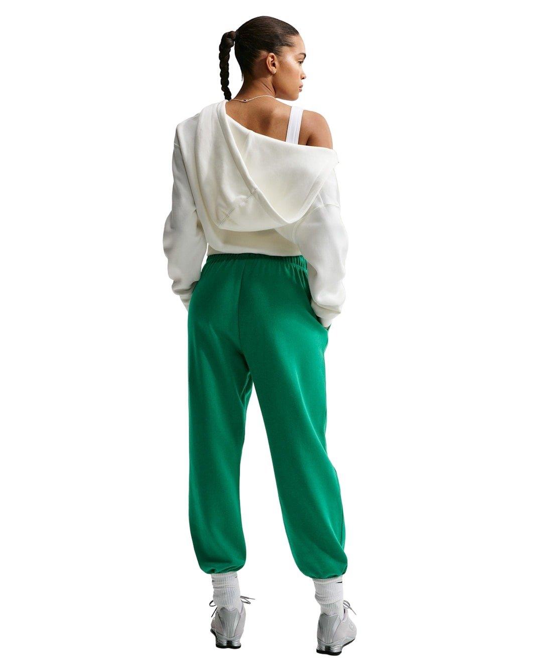 Nike Women's Sportswear Club Fleece Mid-Rise Oversized Sweatpants -Green - GREEN Thumbnail View 5