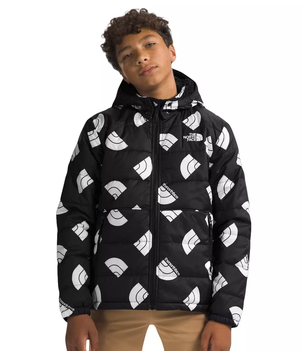 The North Face Boys’ Reversible Mt Chimbo Full-Zip Hooded Jacket -Black/White - BLACK