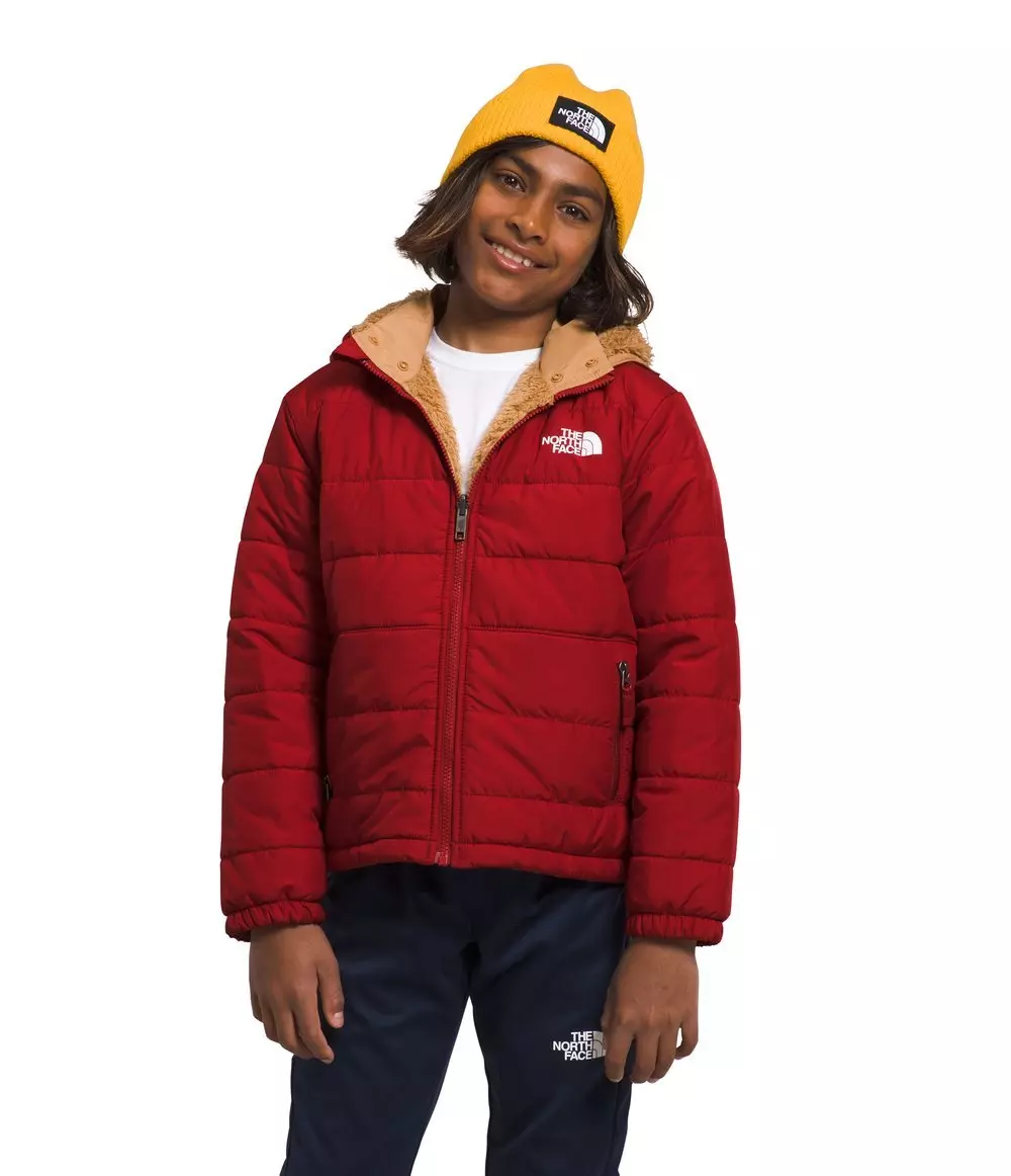 The North Face Boys’ Reversible Mt Chimbo Full-Zip Hooded Jacket -Red - RED