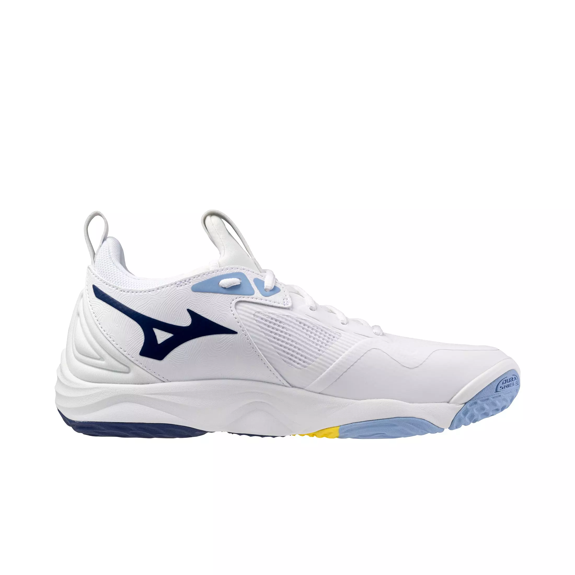 Mizuno Wave Momentum 3 "White/Bellewether Blue" Unisex Volleyball Shoe - WHITE/BLUE