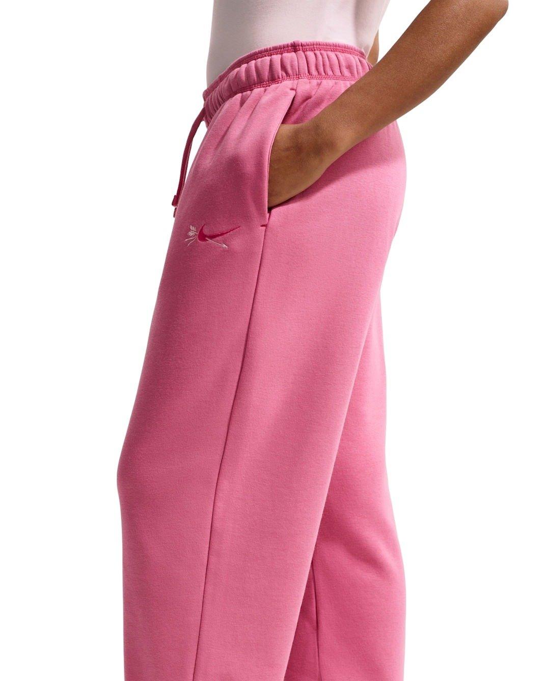 Nike Women's Sportswear Club Fleece Mid-Rise Oversized Sweatpants -Pink - PINK Thumbnail View 2