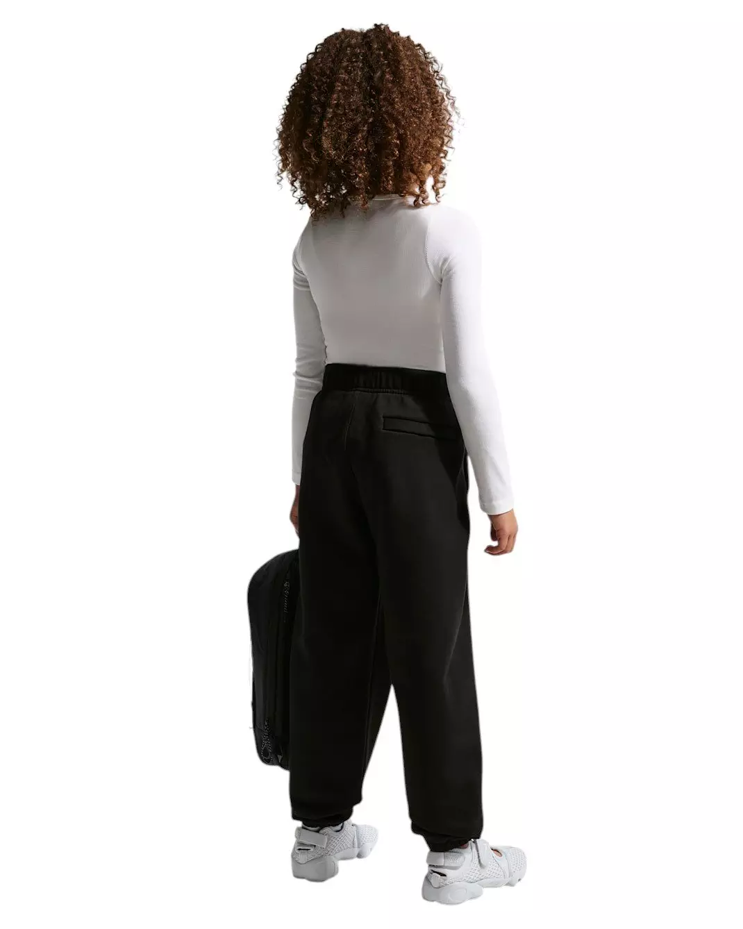 Nike Big Kids' Solo Swoosh Fleece Cuffed Pants - Black - BLACK