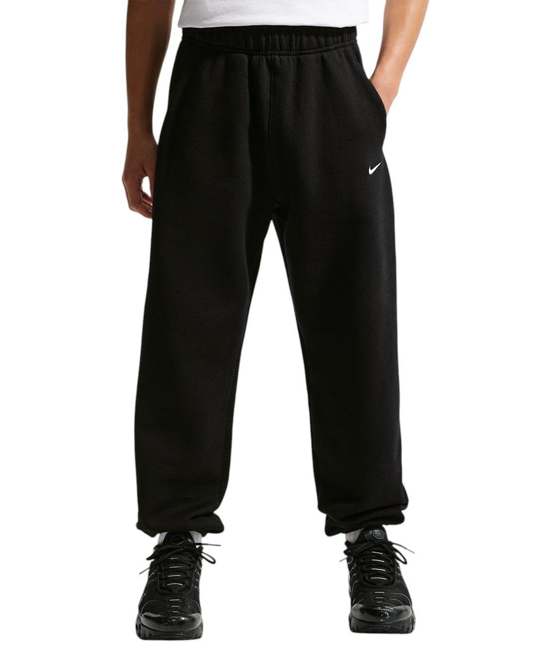 Nike Big Kids' Solo Swoosh Fleece Cuffed Pants - Black - BLACK