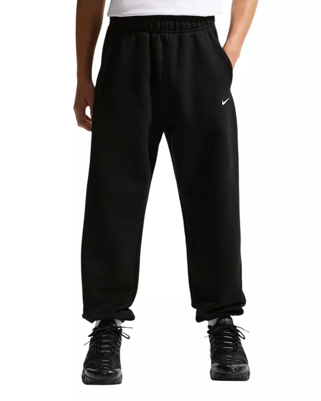 Nike Big Kids' Solo Swoosh Fleece Cuffed Pants - Black - BLACK