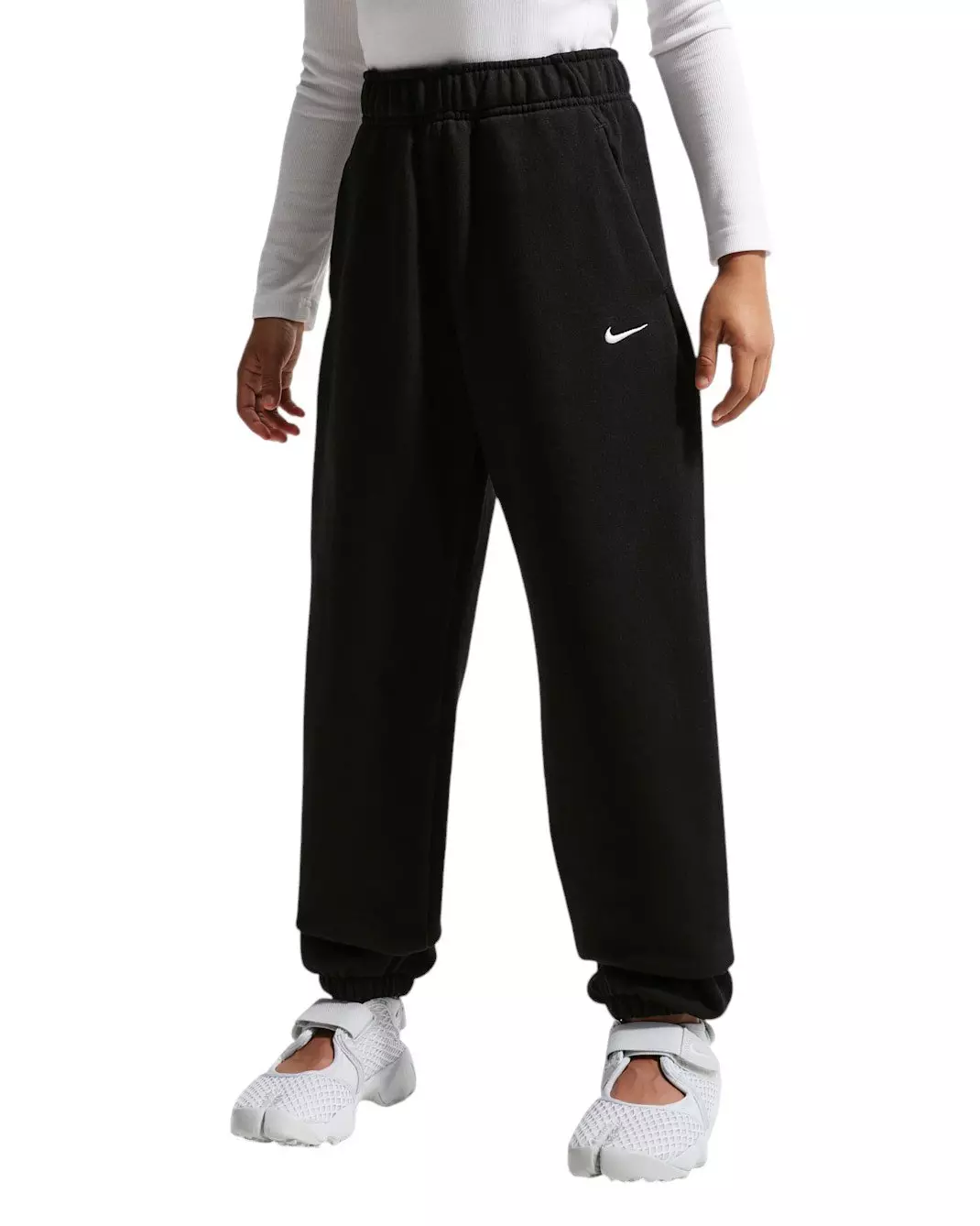 Nike Big Kids' Solo Swoosh Fleece Cuffed Pants - Black - BLACK
