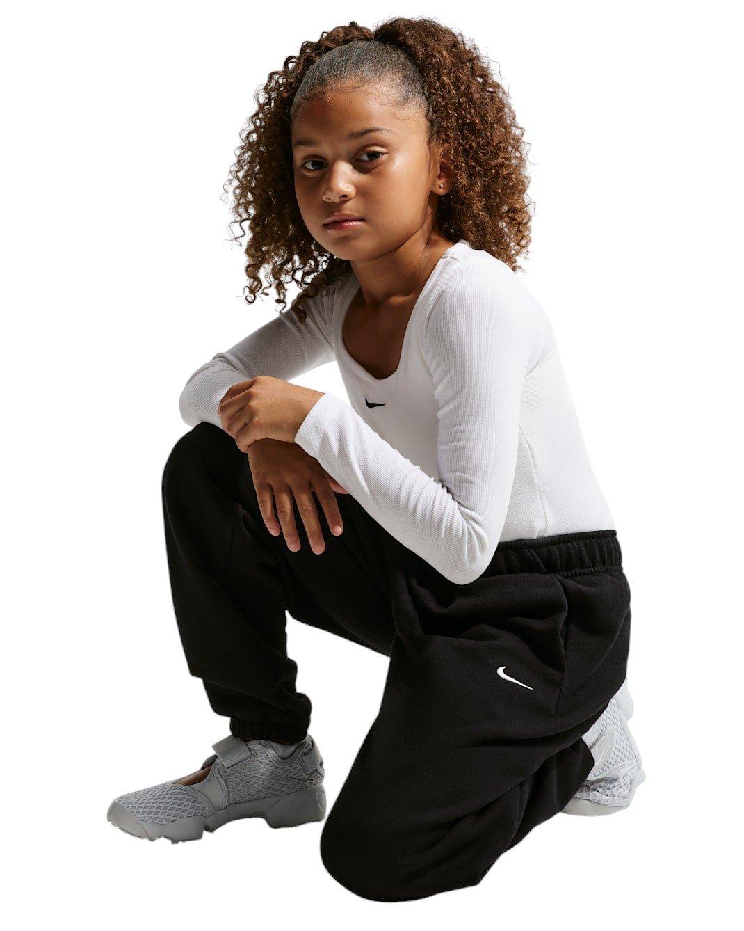 Nike Big Kids' Solo Swoosh Fleece Cuffed Pants - Black - BLACK