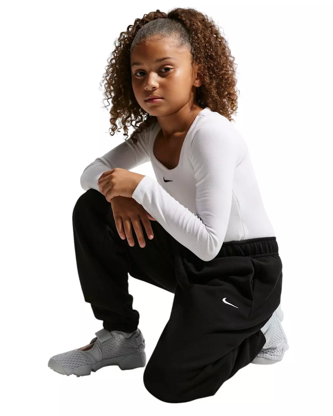 Nike Big Kids' Solo Swoosh Fleece Cuffed Pants - Black - BLACK