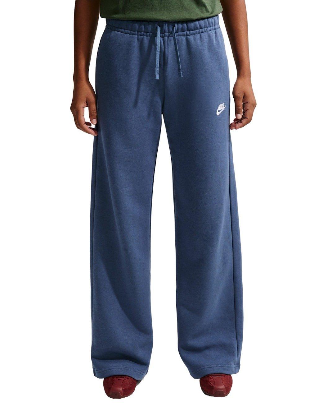 Nike Women's Sportswear Club Fleece Mid-Rise Wide-Leg Sweatpants -Navy - NAVY Thumbnail View 1