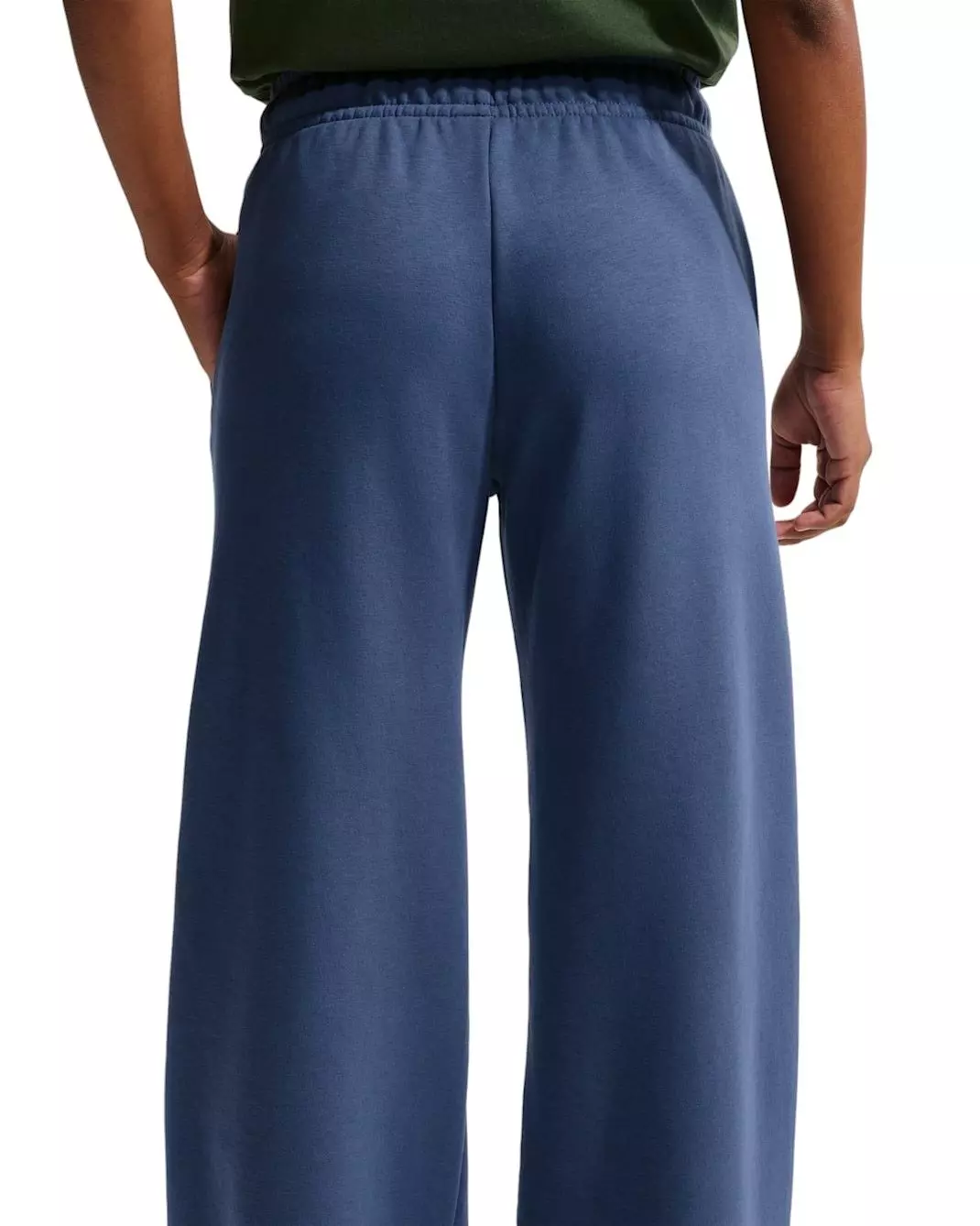 Nike Women's Sportswear Club Fleece Mid-Rise Wide-Leg Sweatpants -Navy - NAVY