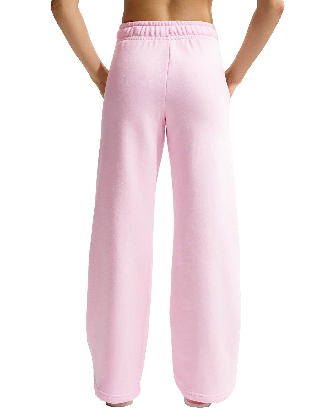 Nike Women's Sportswear Club Fleece Mid-Rise Wide-Leg Sweatpants -Pink - PINK Thumbnail View 2
