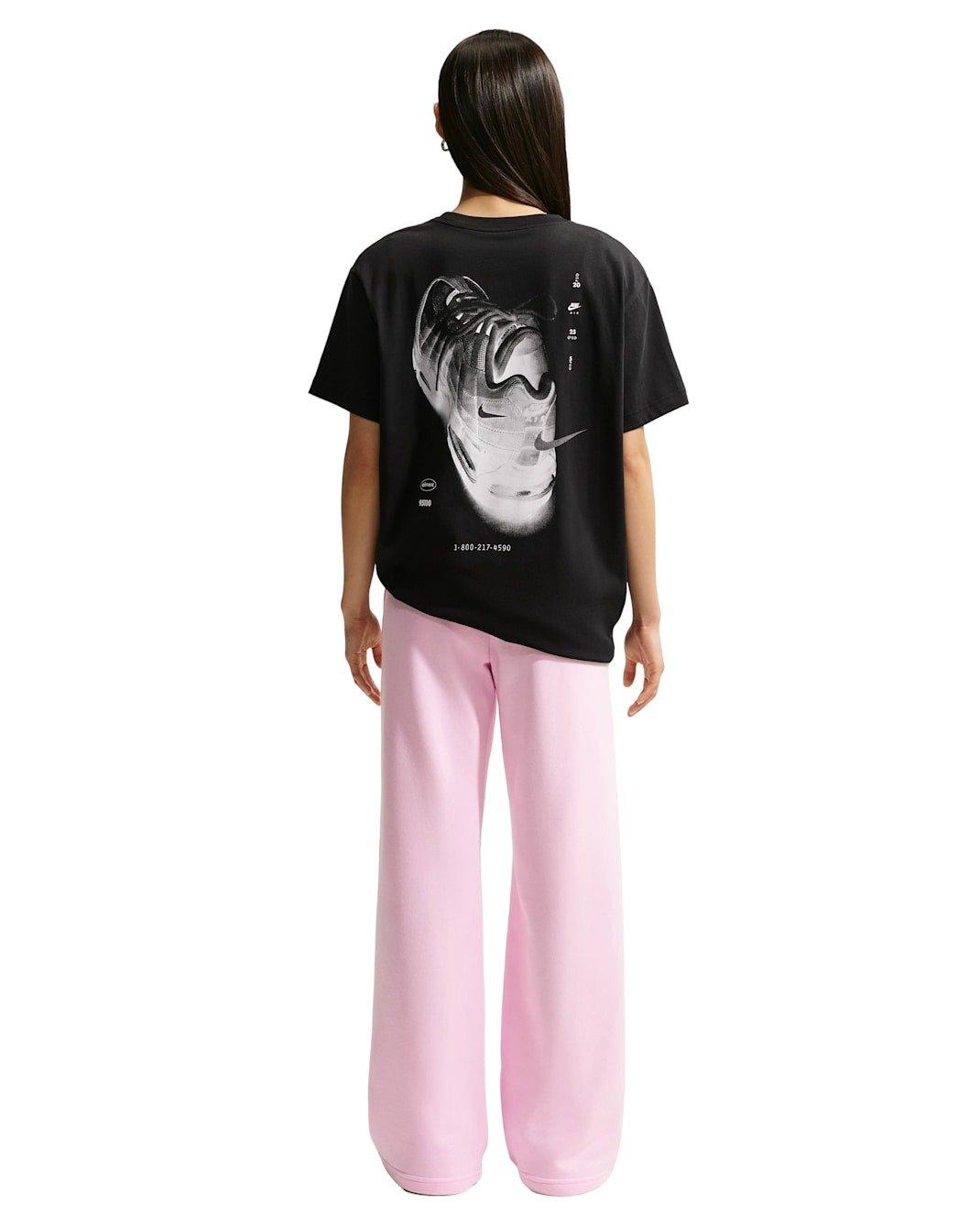 Nike Women's Sportswear Club Fleece Mid-Rise Wide-Leg Sweatpants -Pink - PINK Thumbnail View 5