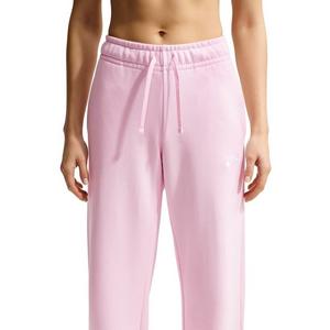 Nike Women's Sportswear Club Fleece Mid-Rise Wide-Leg Sweatpants -Pink