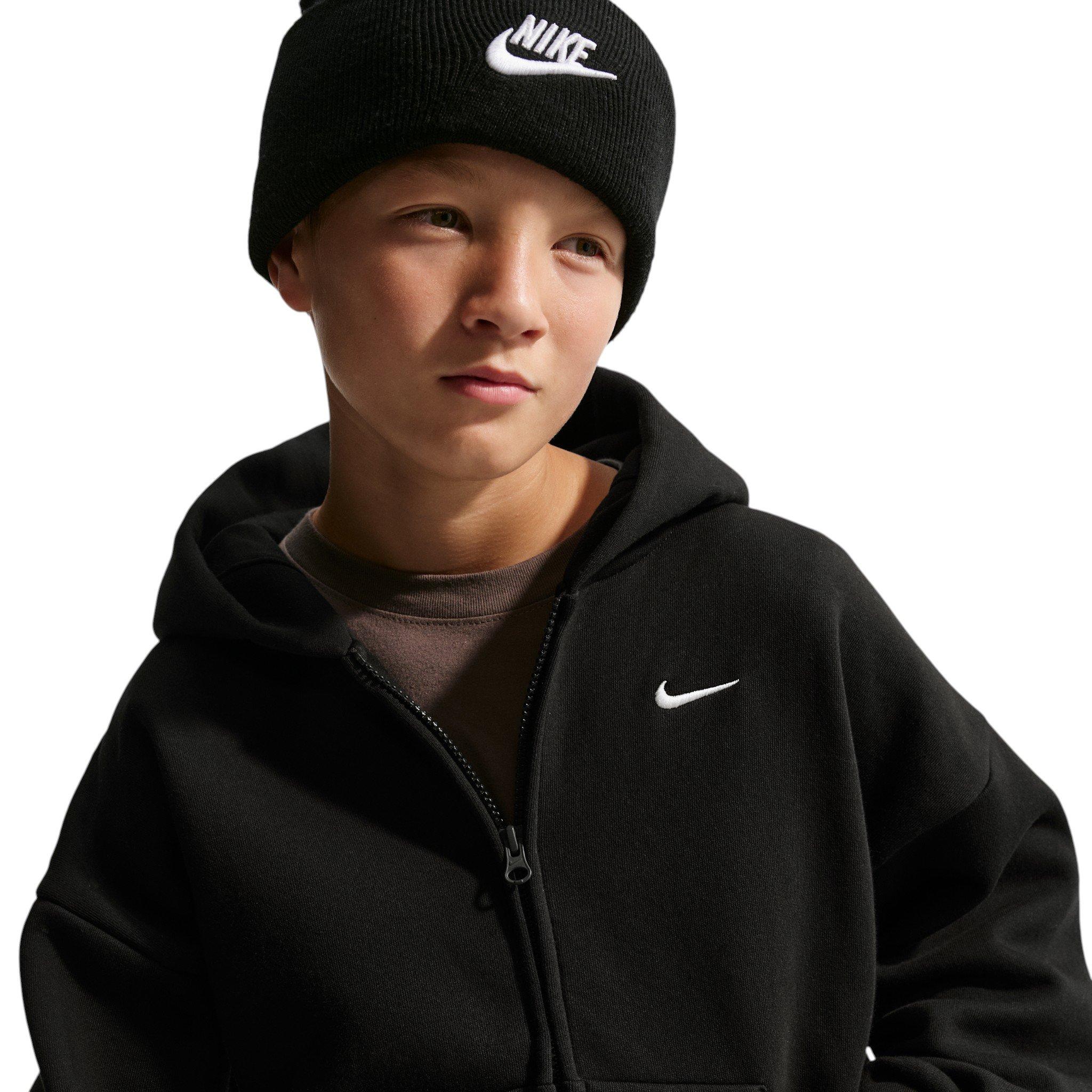 Nike Big Kids' Sportswear Solo Swoosh Full-Zip Hooded Jacket - Black - BLACK