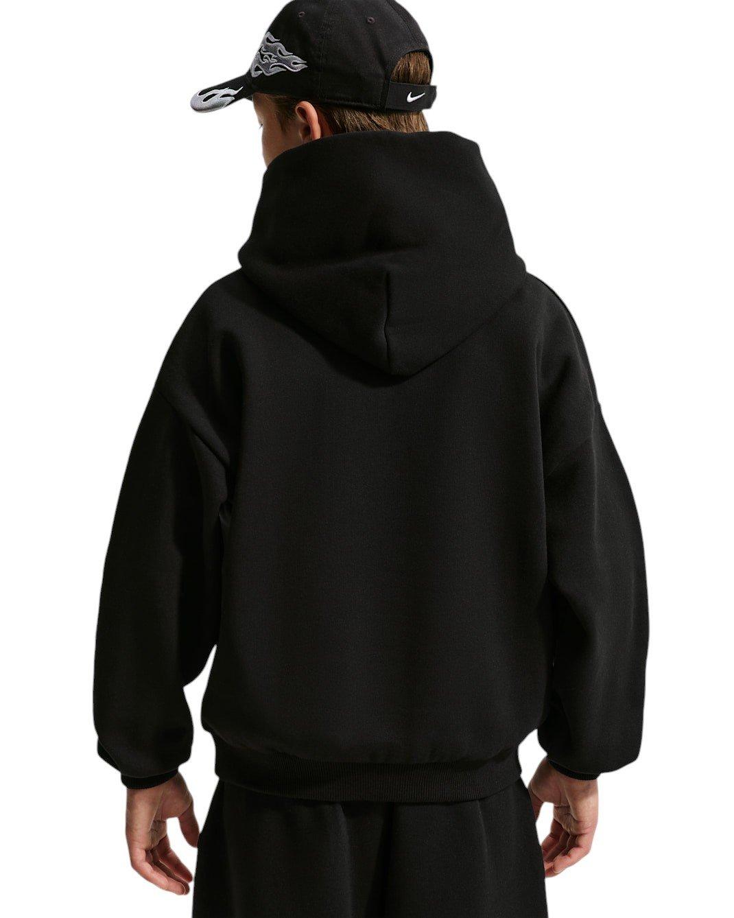 Nike Big Kids' Sportswear Solo Swoosh Fleece Pullover Hoodie - Black - BLACK