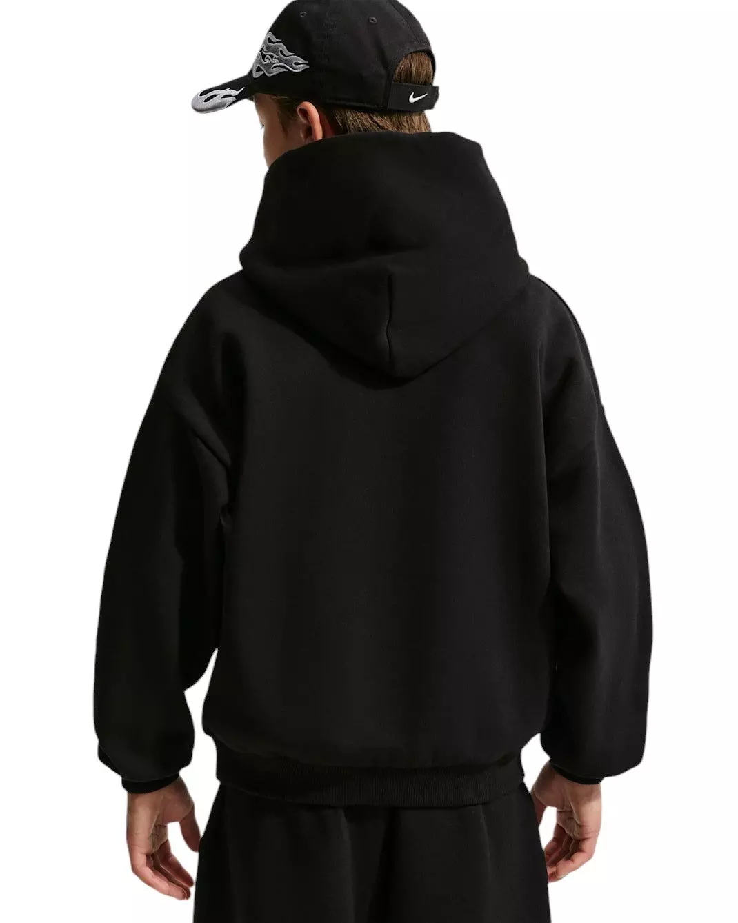 Nike Big Kids' Sportswear Solo Swoosh Fleece Pullover Hoodie - Black - BLACK