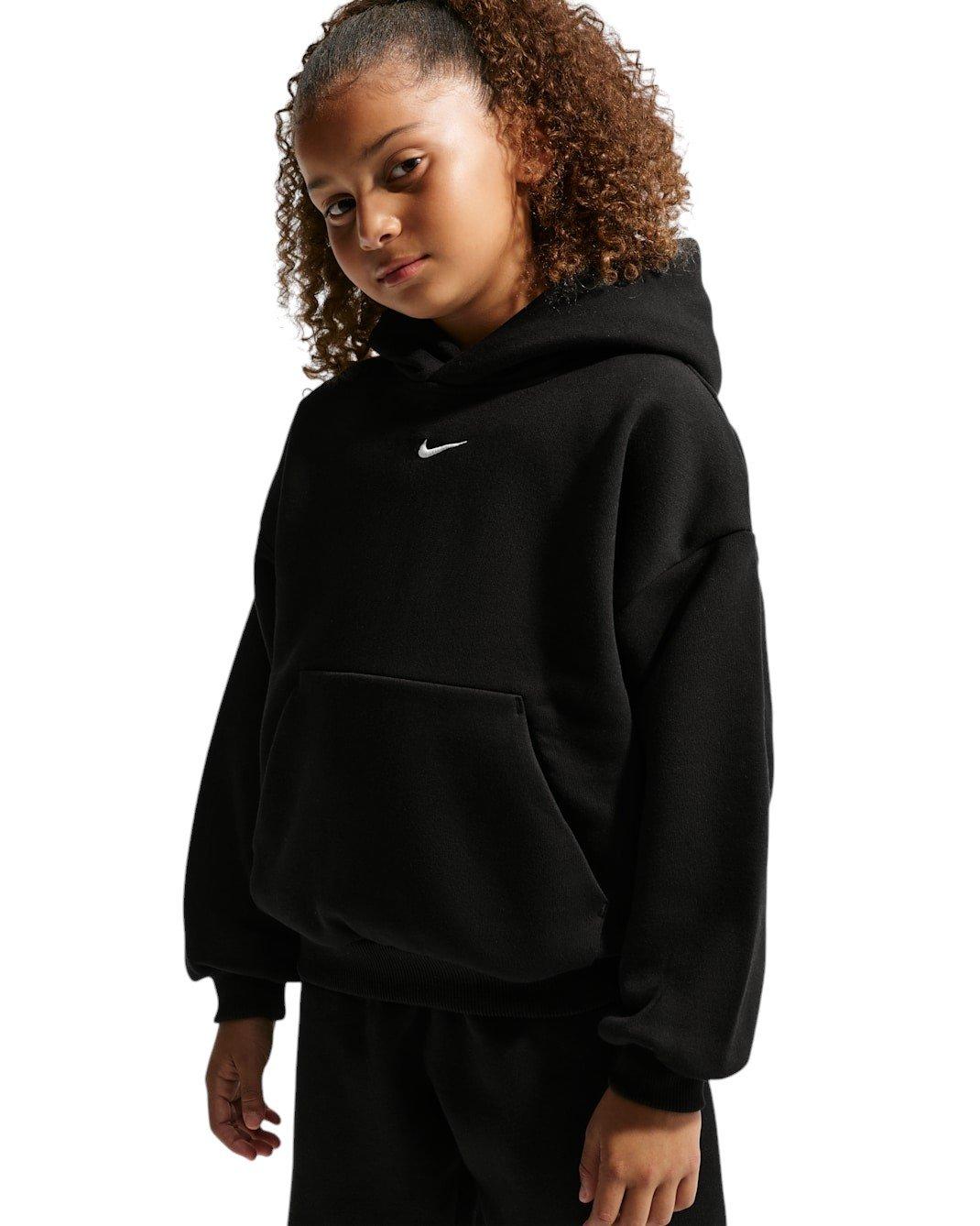 Nike Big Kids' Sportswear Solo Swoosh Fleece Pullover Hoodie - Black - BLACK