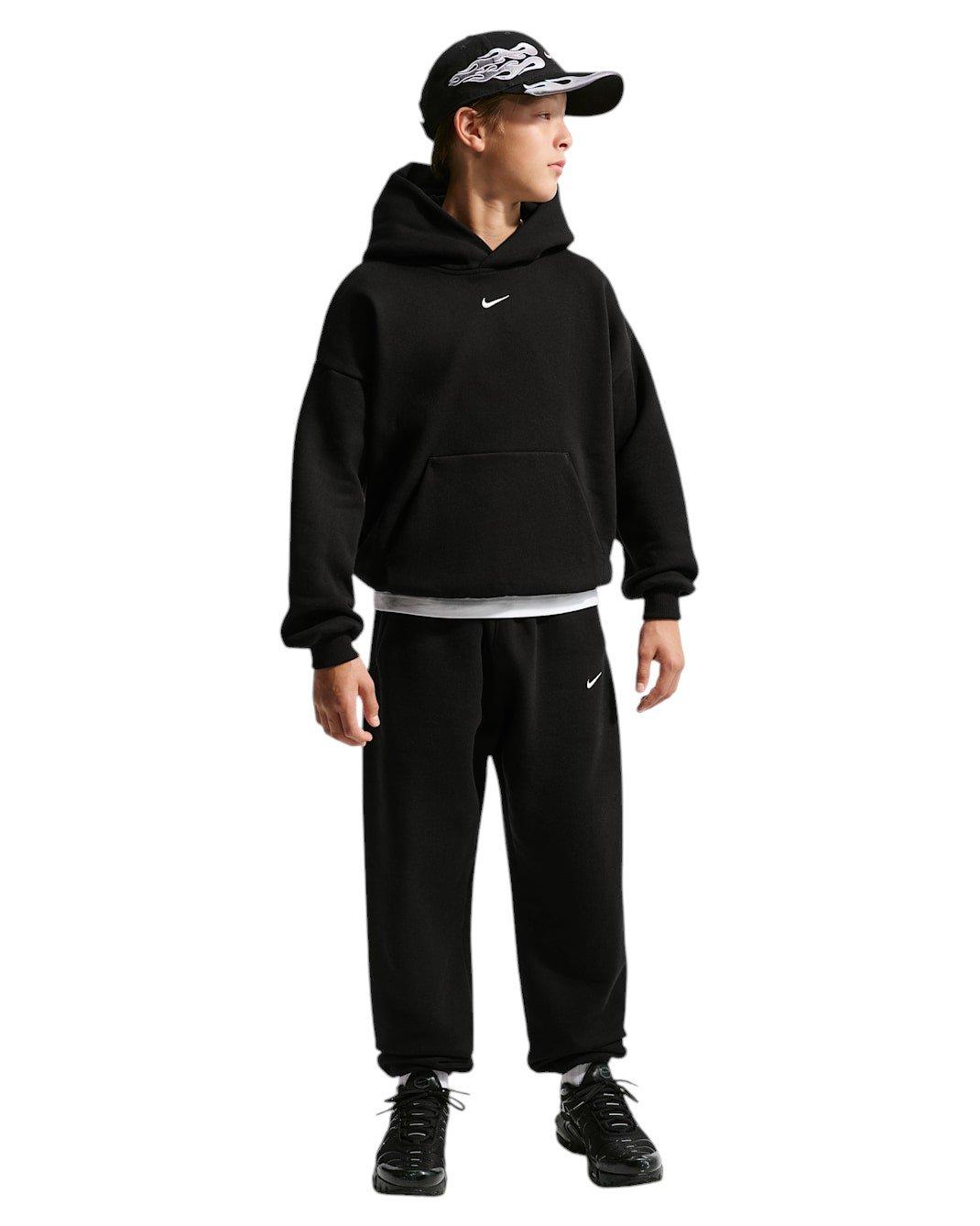 Nike Big Kids' Sportswear Solo Swoosh Fleece Pullover Hoodie - Black - BLACK