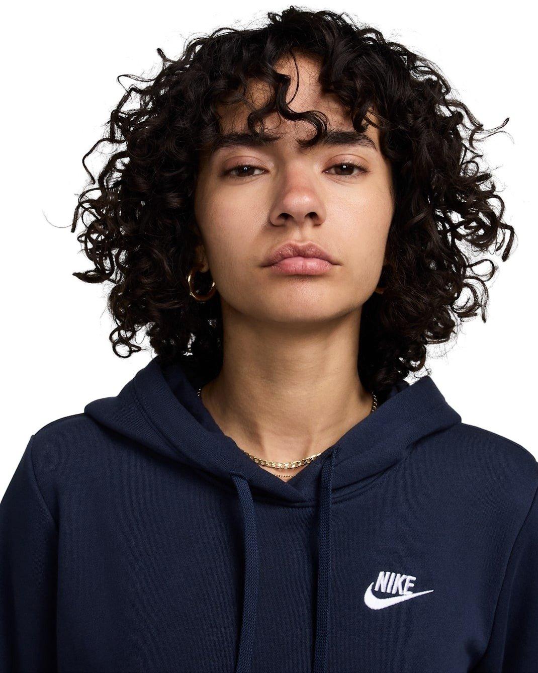 Nike Women's Sportswear Club Fleece Standard Pullover Hoodie -Blue - BLUE Thumbnail View 3