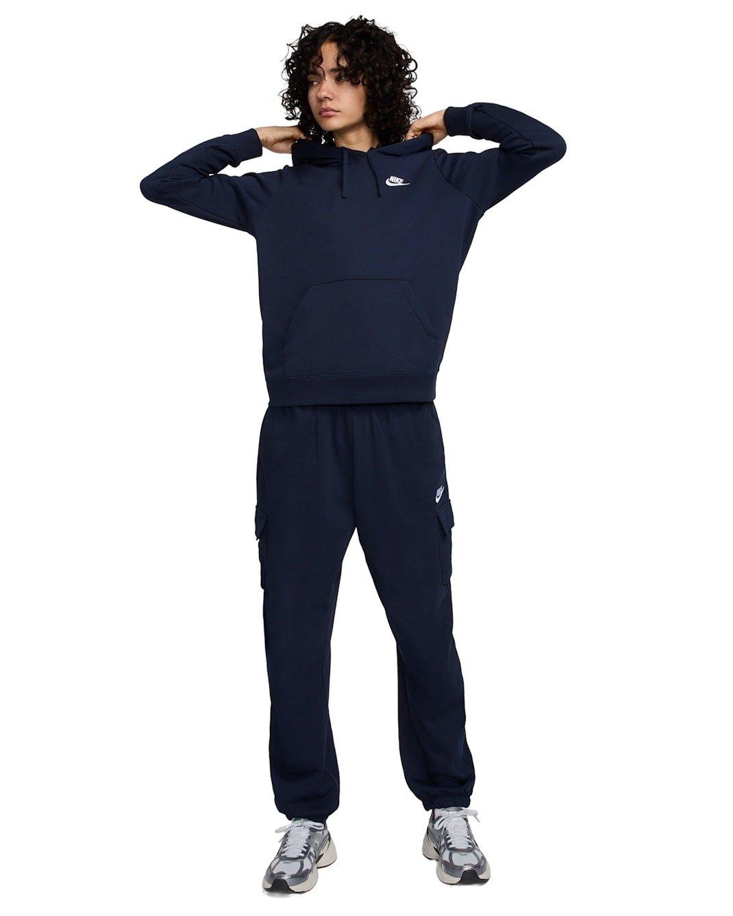 Nike Women's Sportswear Club Fleece Standard Pullover Hoodie - Blue - BLUE Thumbnail View 7