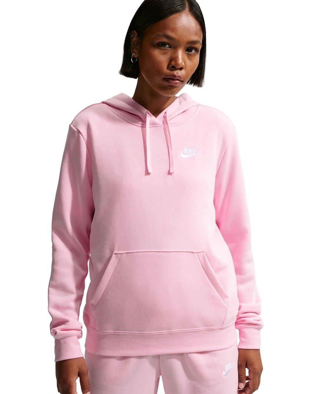 Nike Women's Sportswear Club Fleece Standard Pullover Hoodie - Pink - PINK Thumbnail View 1