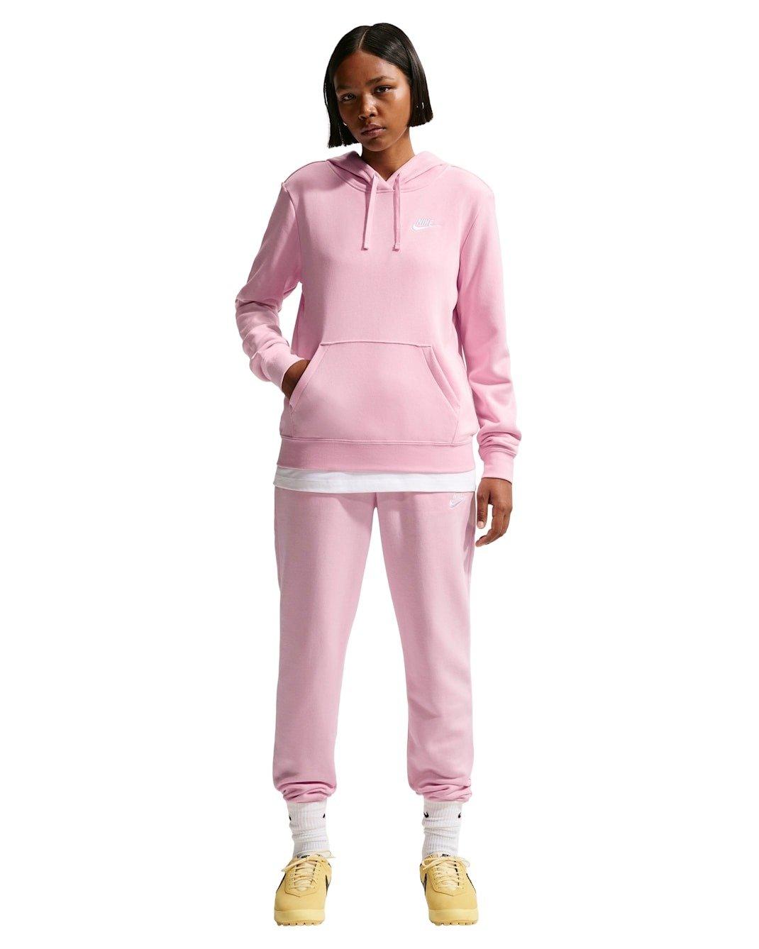 Nike Women's Sportswear Club Fleece Standard Pullover Hoodie -Pink - PINK Thumbnail View 4