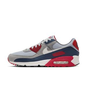 Nike Air Max 90 "Light Smoke Grey/Armory Navy/Fire Red/Phantom" Men's Shoe