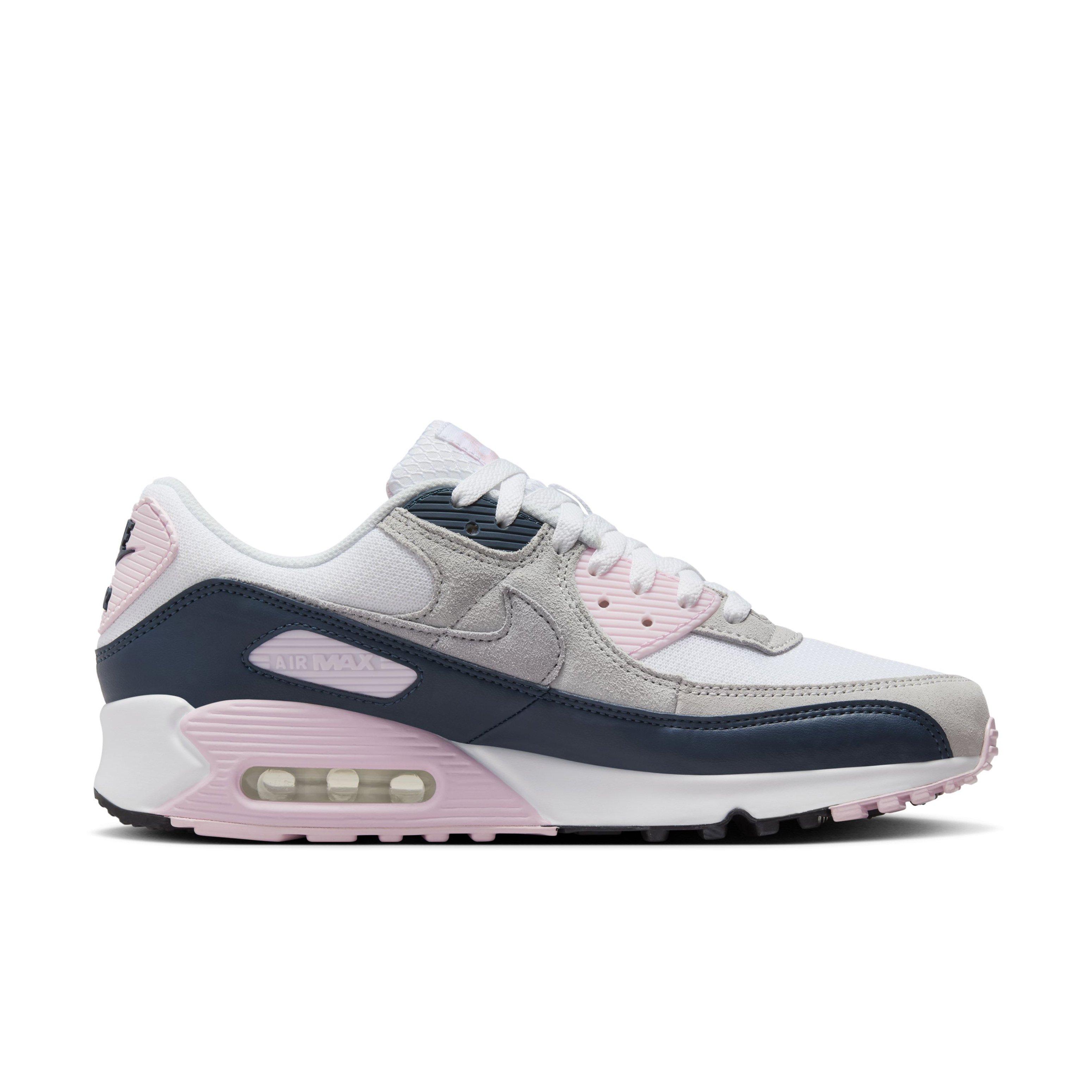 Nike Air Max 90 "White/Pink Foam/Armory Navy/Wolf Grey" Men's Shoe - WHITE/PINK/NAVY/GREY