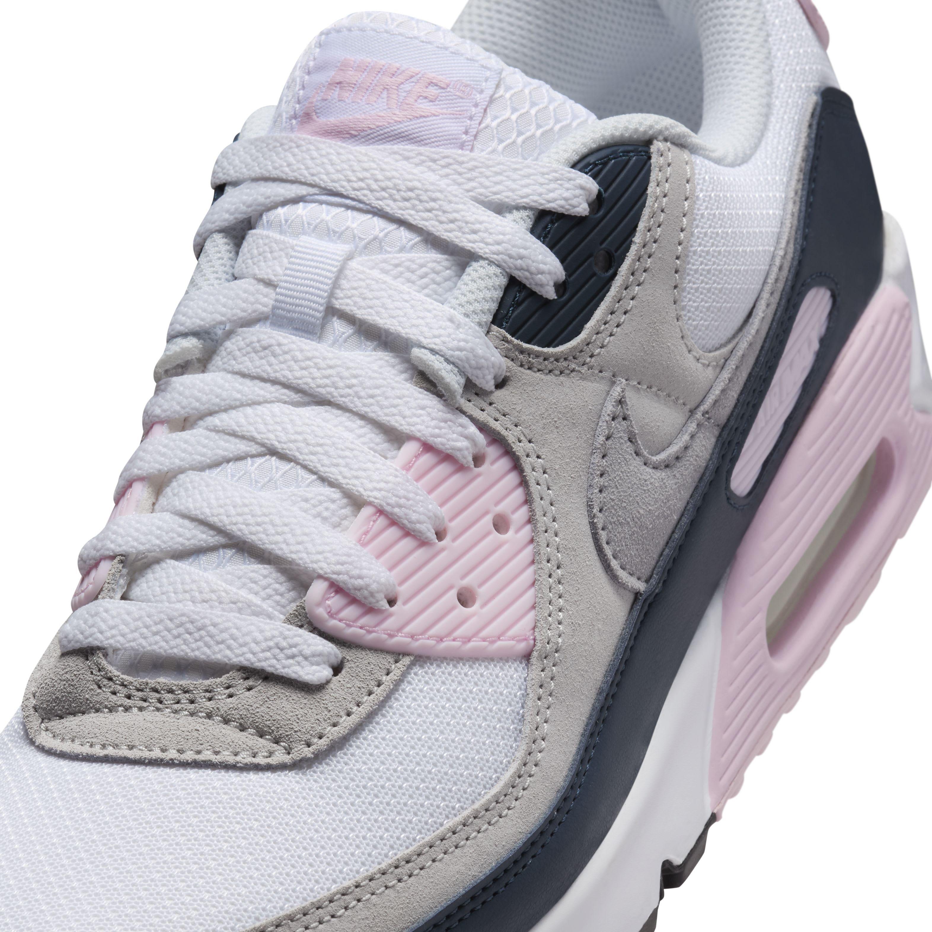 Nike Air Max 90 Men's "White/Pink Foam/Armory Navy/Wolf Grey" Shoe