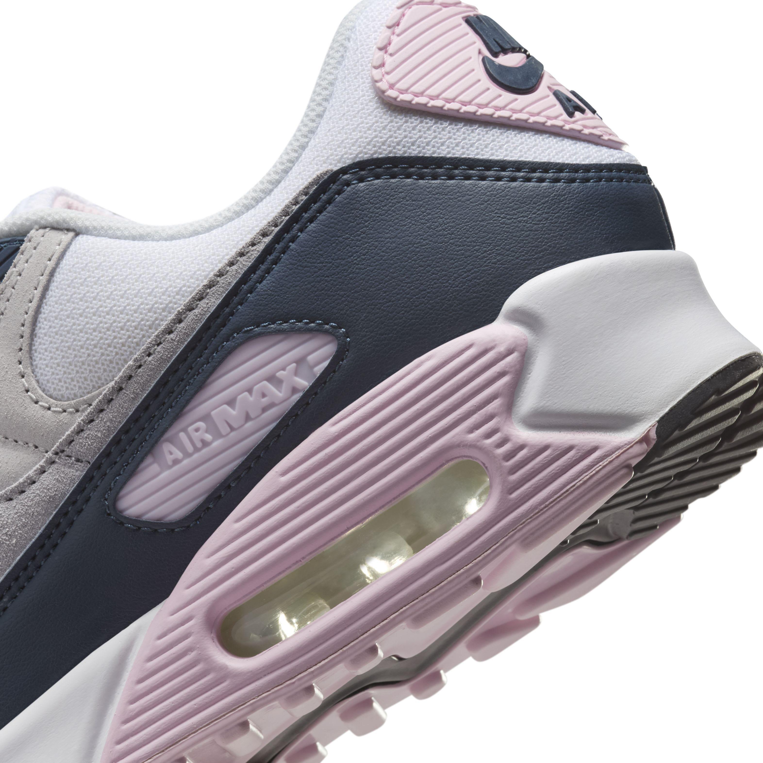 Nike Air Max 90 Men's "White/Pink Foam/Armory Navy/Wolf Grey" Shoe