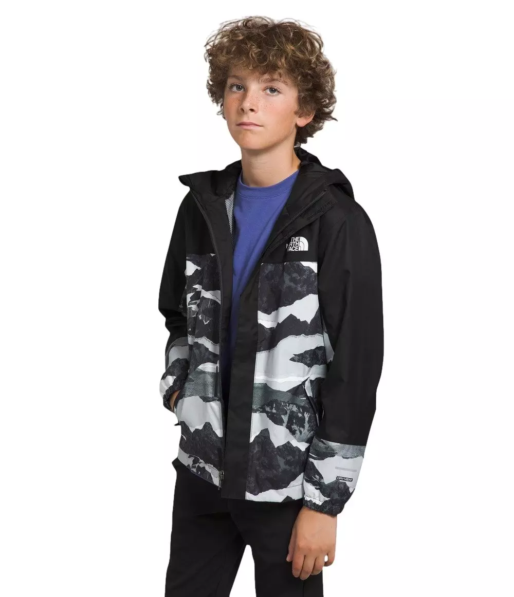 The North Face Boys’ Antora Rain Jacket -Black Mountain - BLACK