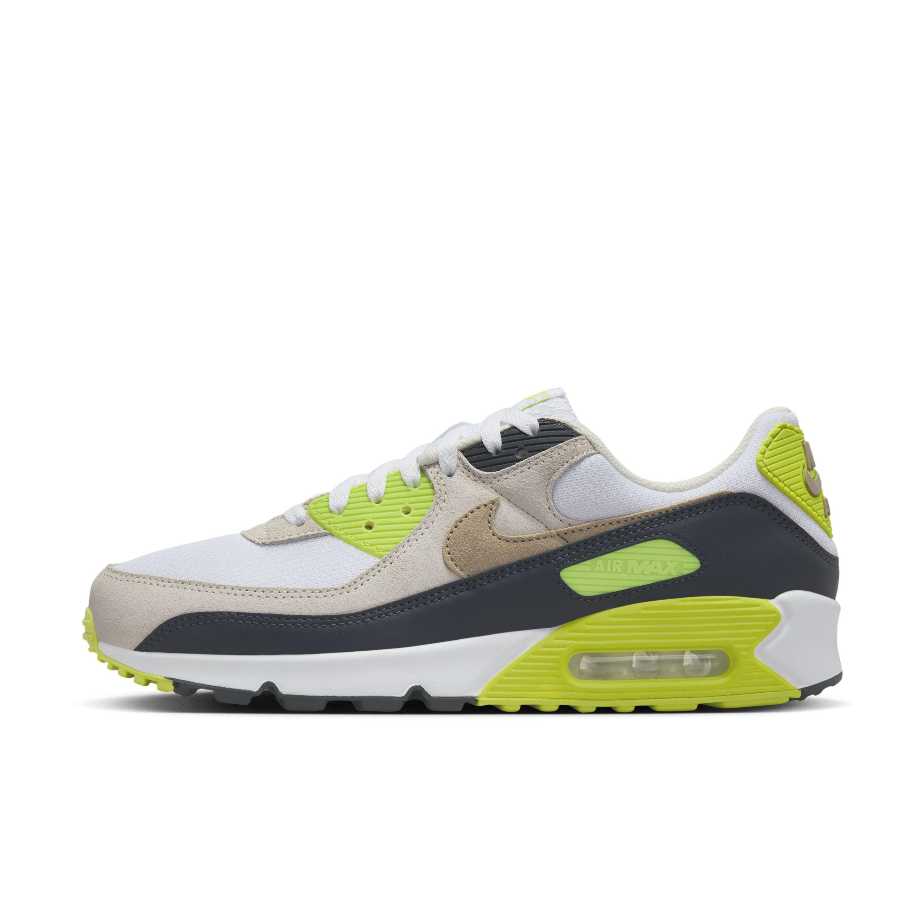 Nike Air Max 90 "White/Cyber/Dark Smoke Grey/Khaki" Men's Shoe - WHITE/CYBER/DK GREY/KHAKI Thumbnail View 2