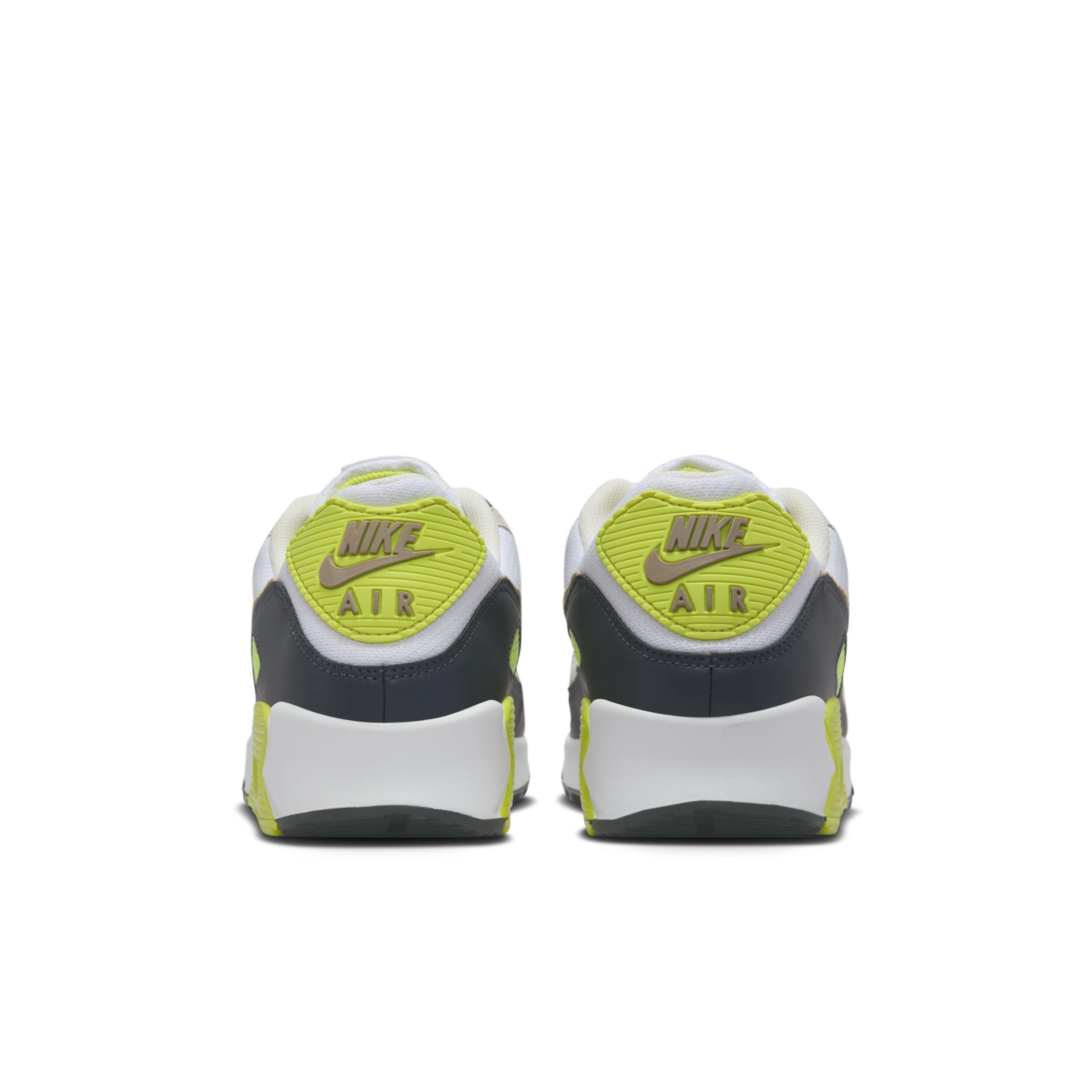 Nike Air Max 90 "White/Cyber/Dark Smoke Grey/Khaki" Men's Shoe - WHITE/CYBER/DK GREY/KHAKI Thumbnail View 5