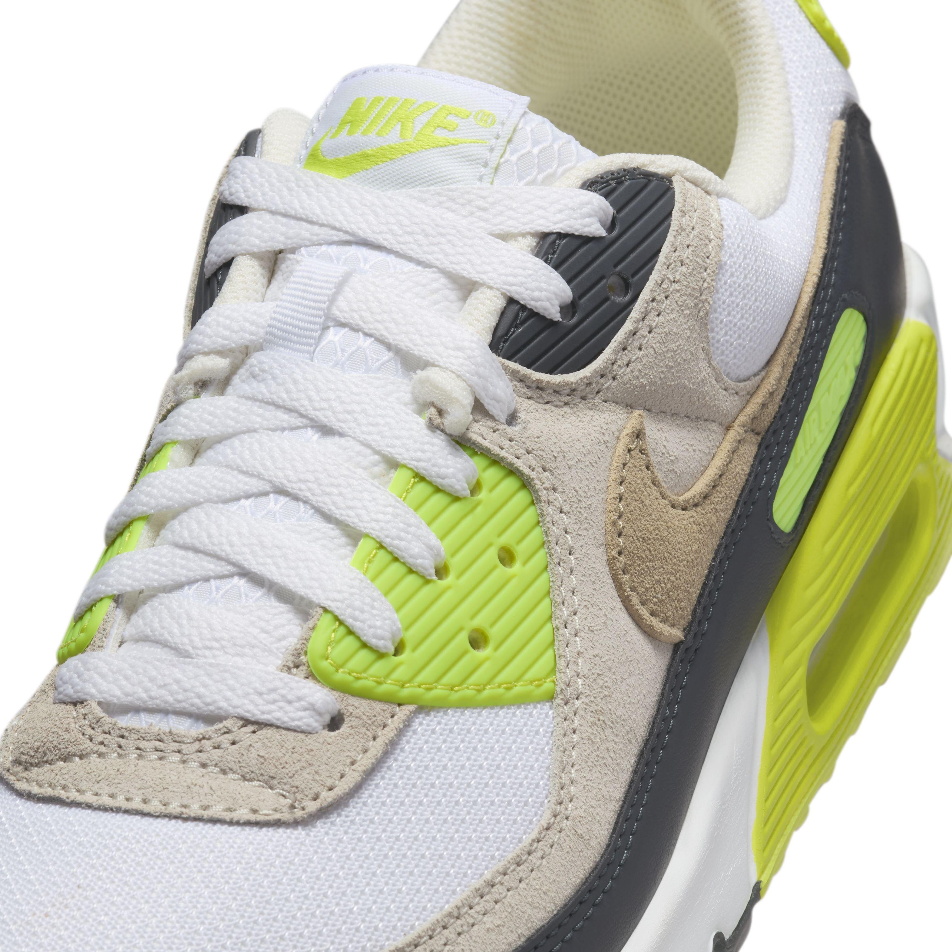 Nike Air Max 90 "White/Cyber/Dark Smoke Grey/Khaki" Men's Shoe - WHITE/CYBER/DK GREY/KHAKI Thumbnail View 7