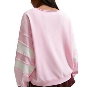 Nike Women's Sportswear Club Fleece Oversized V-Neck Sweatshirt -Pink/White