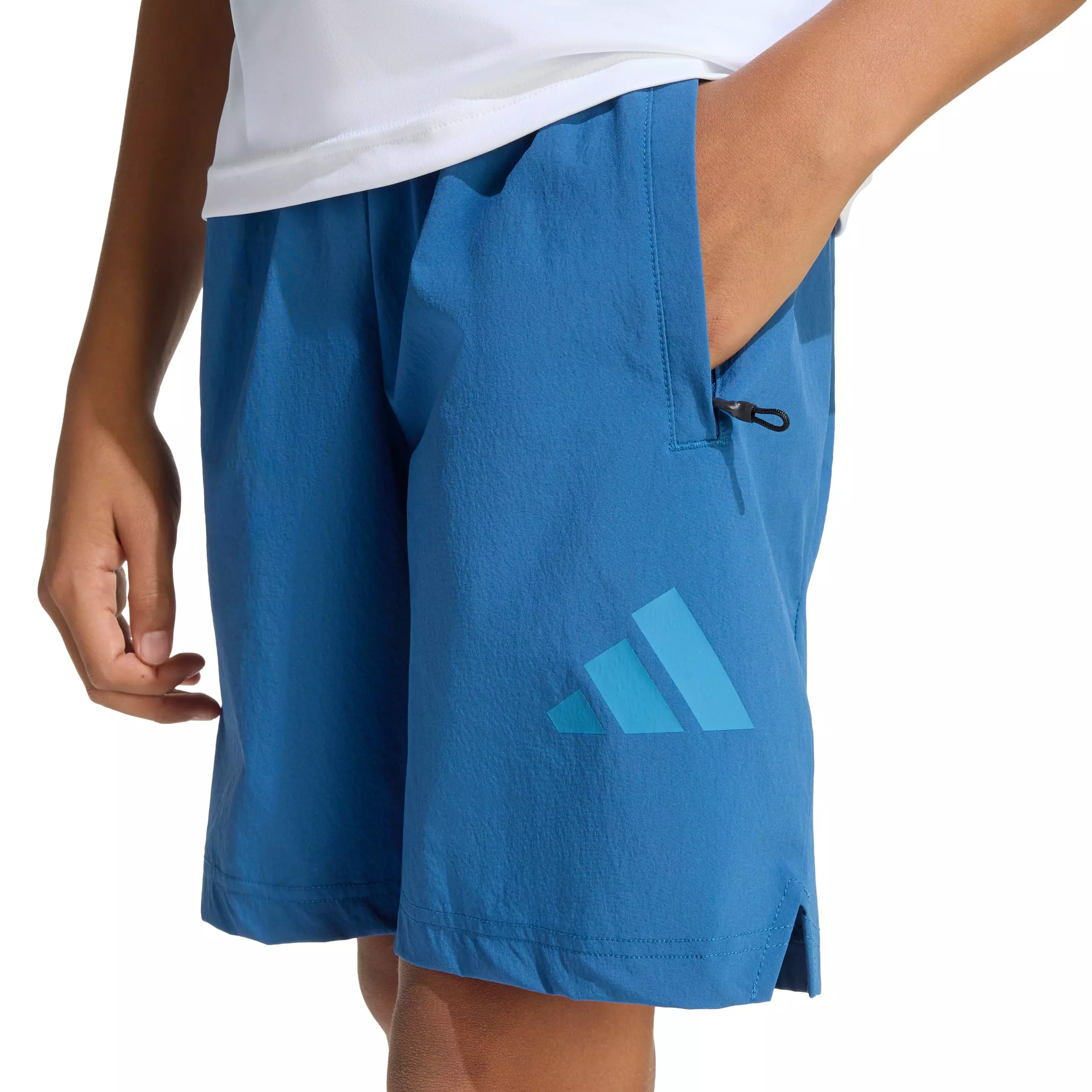 adidas Big Kids' Z.N.E. Woven Travel Shorts - Blue - BLUE
