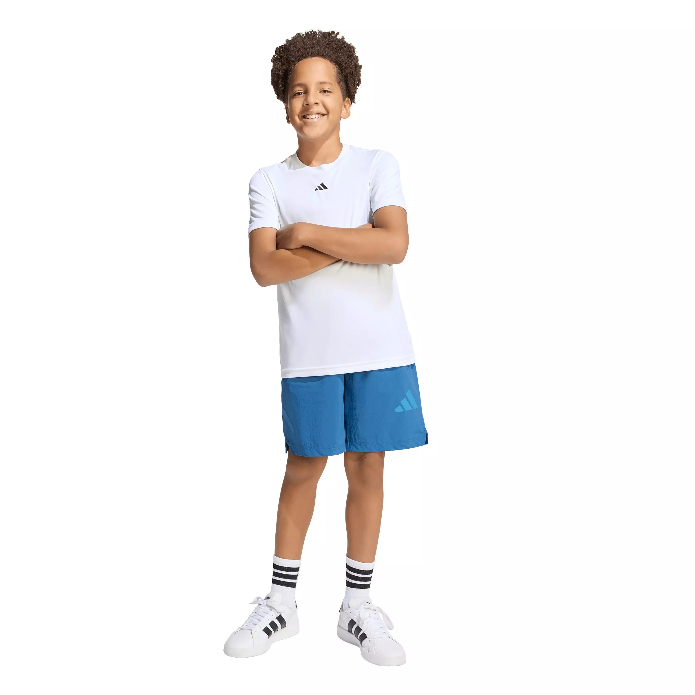 adidas Big Kids' Z.N.E. Woven Travel Shorts - Blue - BLUE