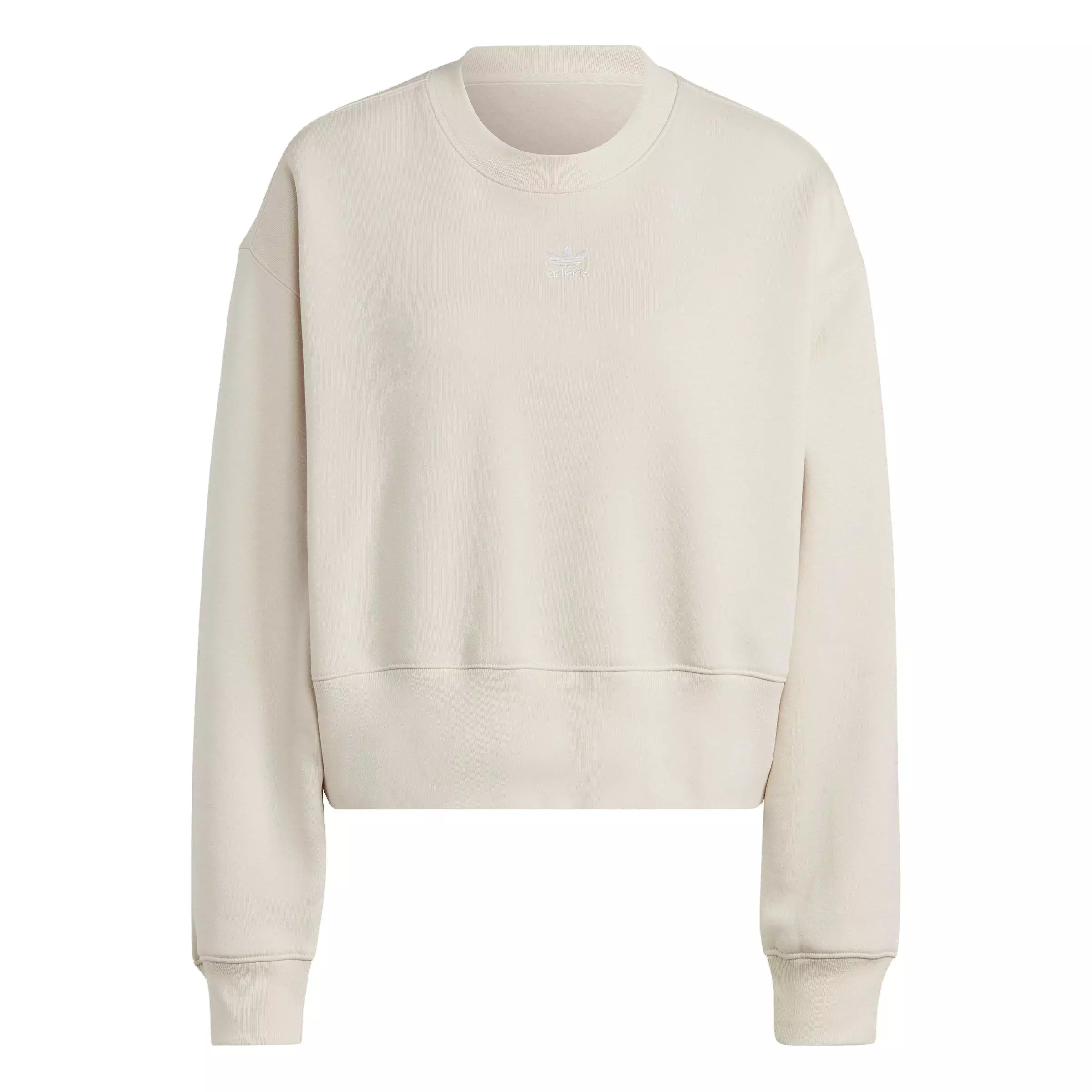 adidas Originals Women's Essentials Adicolor Crew Sweatshirt-White - WHITE