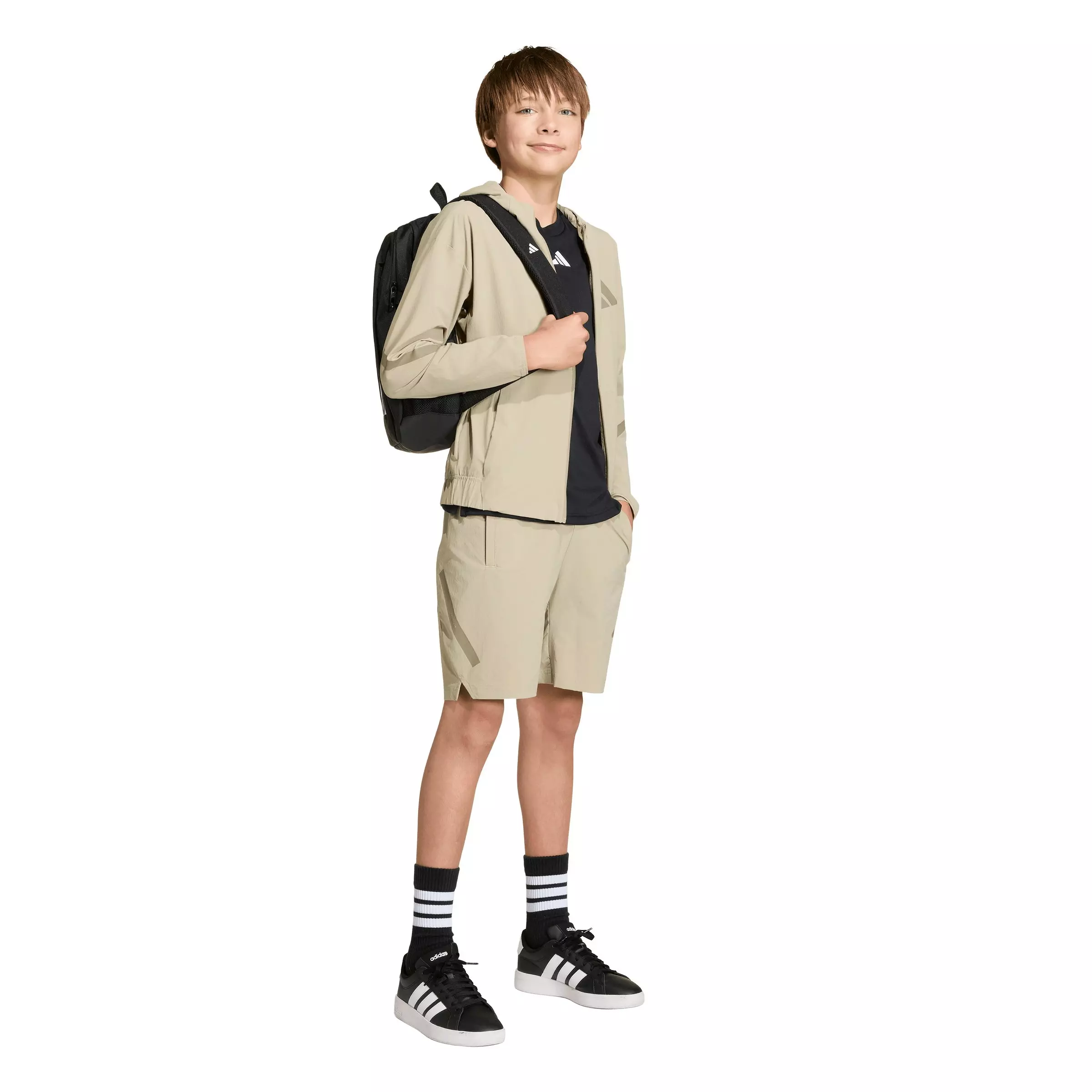 adidas Big Kids' Z.N.E. Woven Travel Shorts - Beige - BEIGE